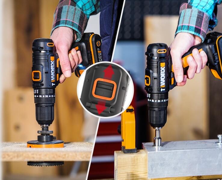 Taladro percutor a batería WORX 20V 2 baterias 2 baterías de 20V y 2,0Ah, cargador de batería rápido de 1 hora, 1 estuche enrollable con 30 brocas y puntas, 1 maletín de transporte - 3