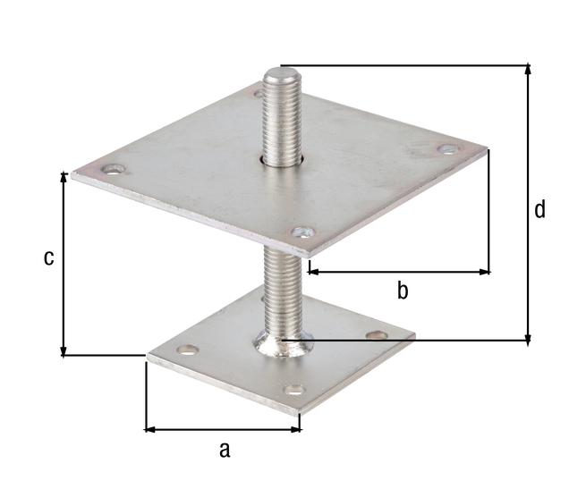 Réglage du support de soutien acier passivé, 100x100x150x150 mm ALBERTS - 2
