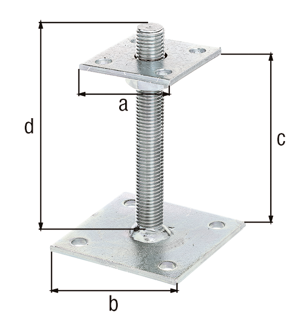 Support de poteau plein acier, ALBERTS, H.15.5 cm - 2