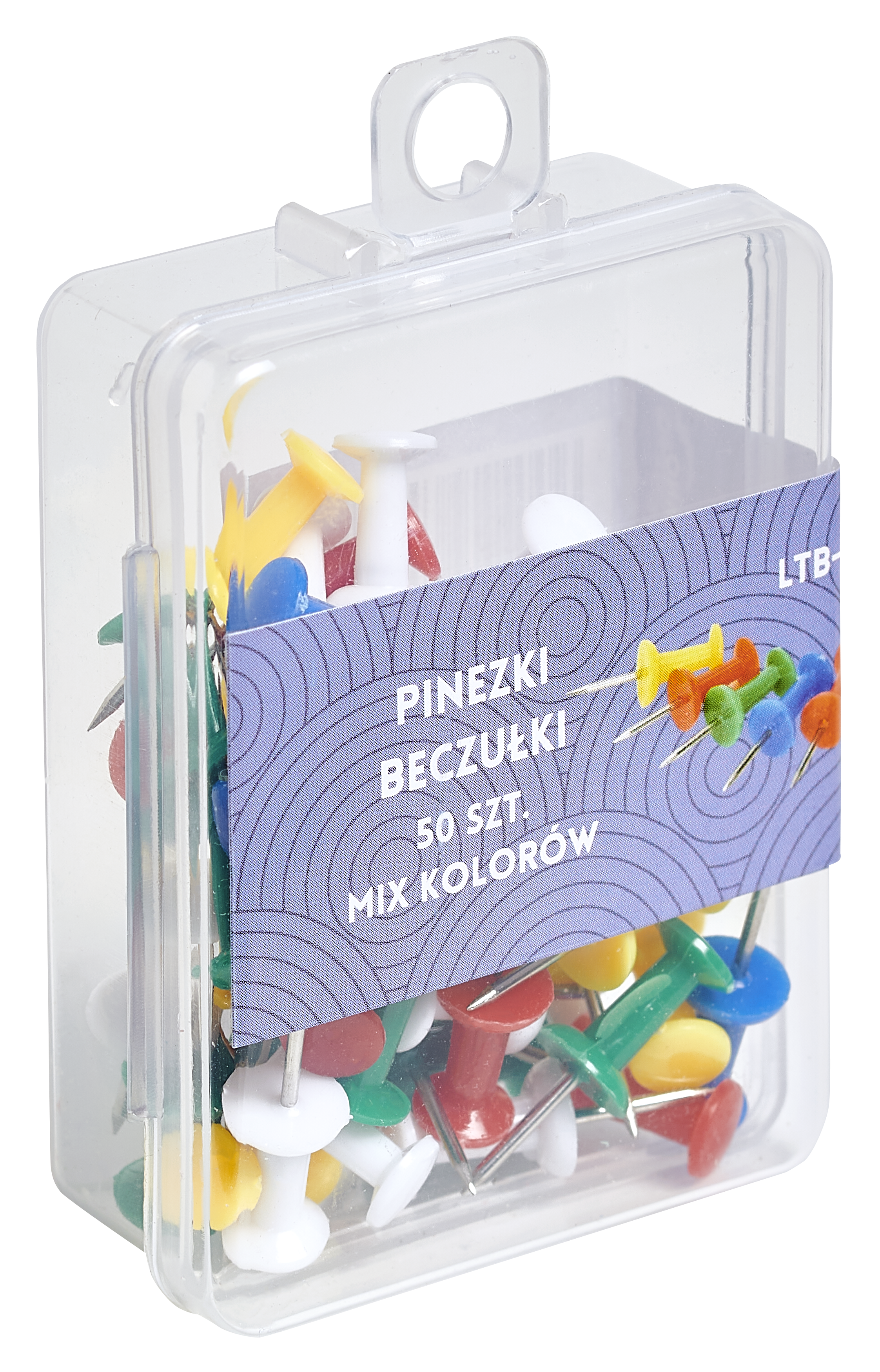 Pinezki kolorowe do tablic korkowych 50 szt.