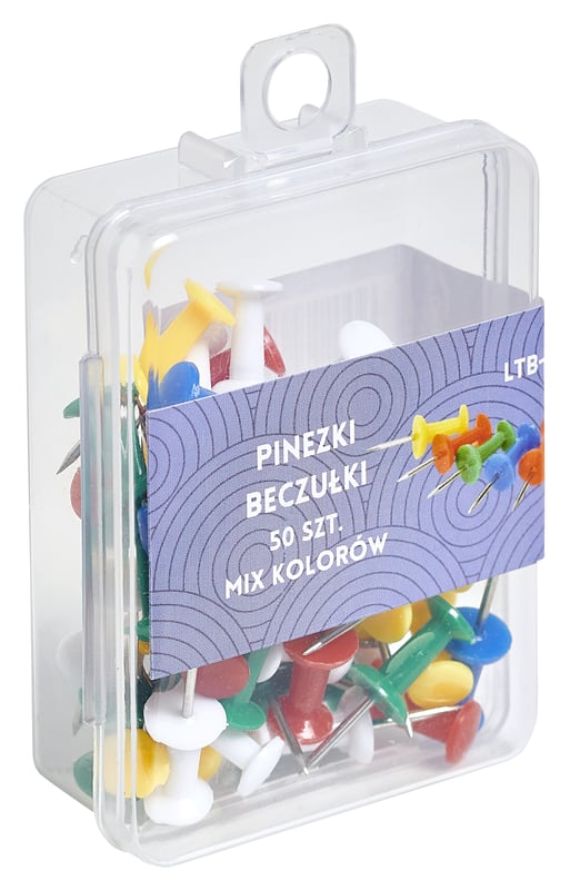 Pinezki kolorowe do tablic korkowych 50 szt.