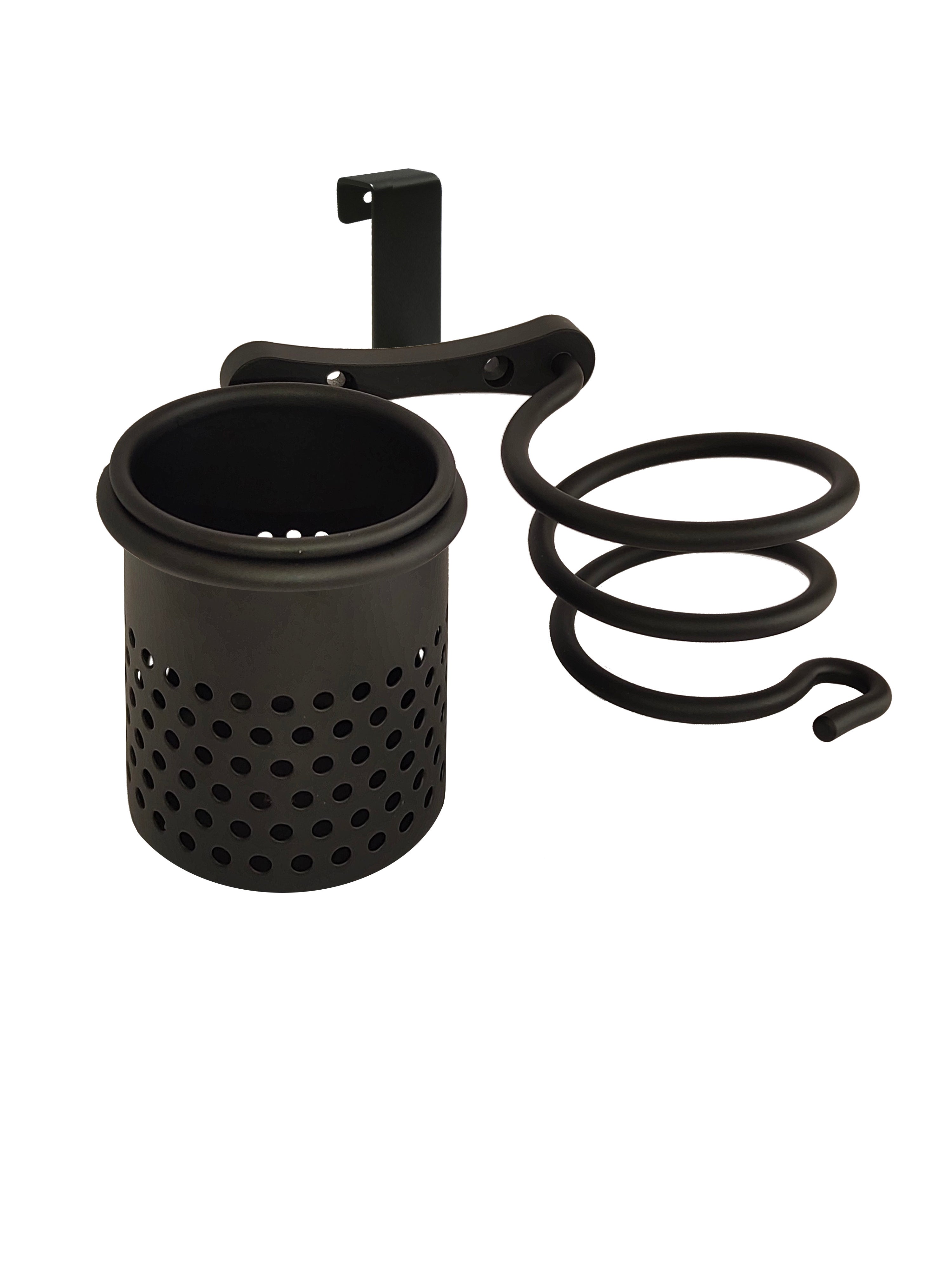 Soporte para secador, plancha de pelo negro