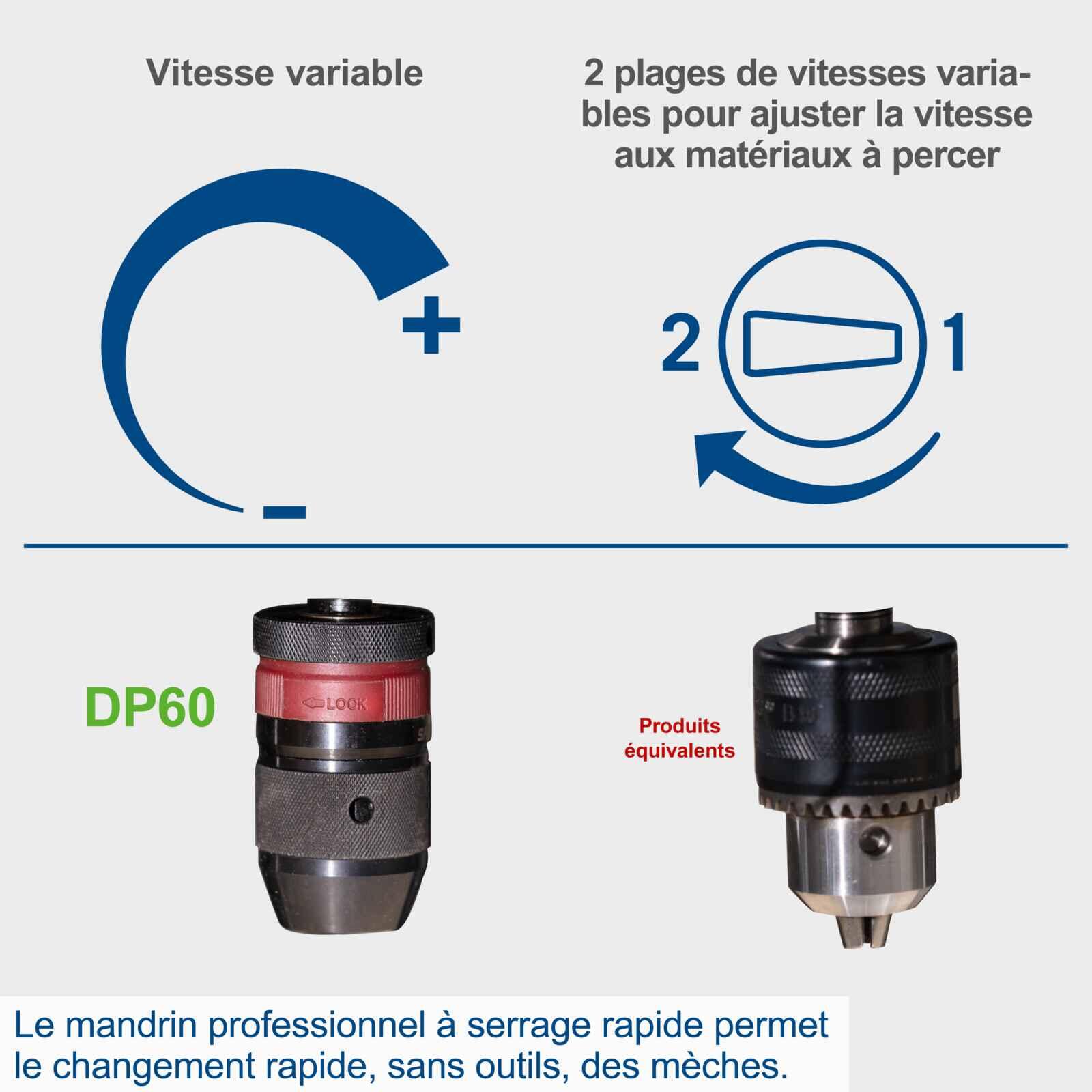 Perceuse à colonne D. mandrin 13mm SCHEPPACH 710W, Dp60 - 6