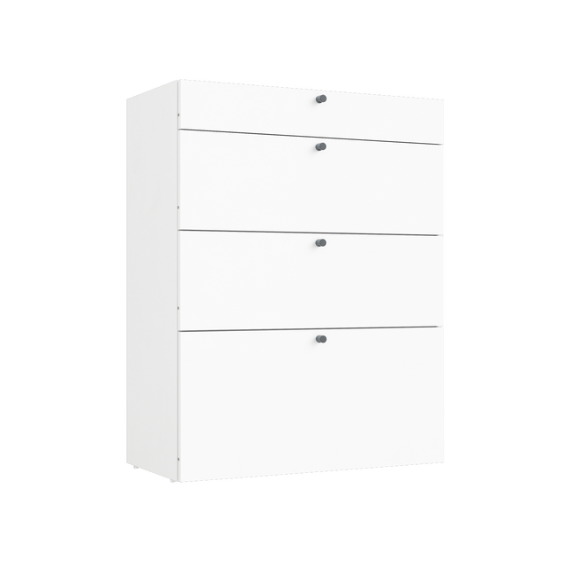 Commode SPACEO Evo'M blanc H.102.4 x l.80 x P.38 cm
