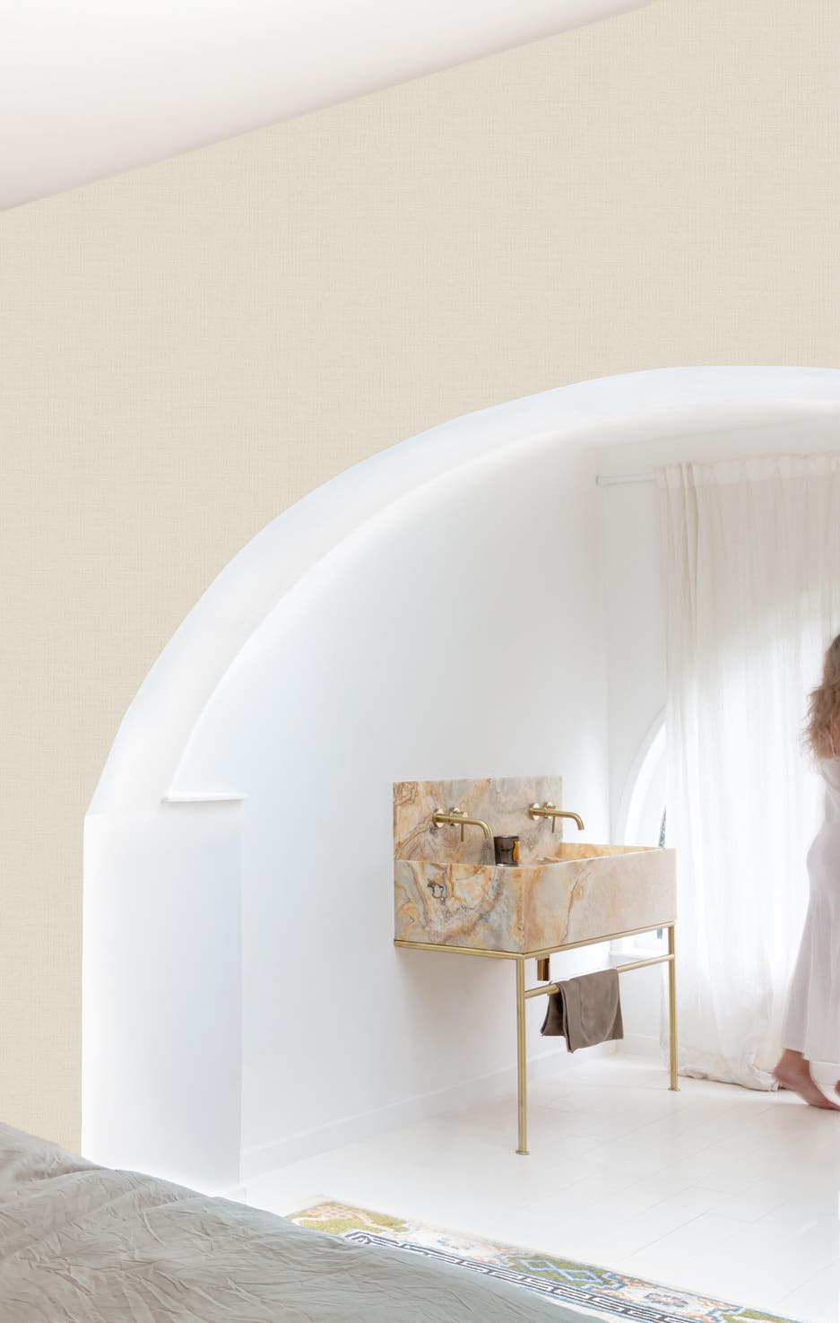 88229757 Papel pintado vinilo liso Arena beige