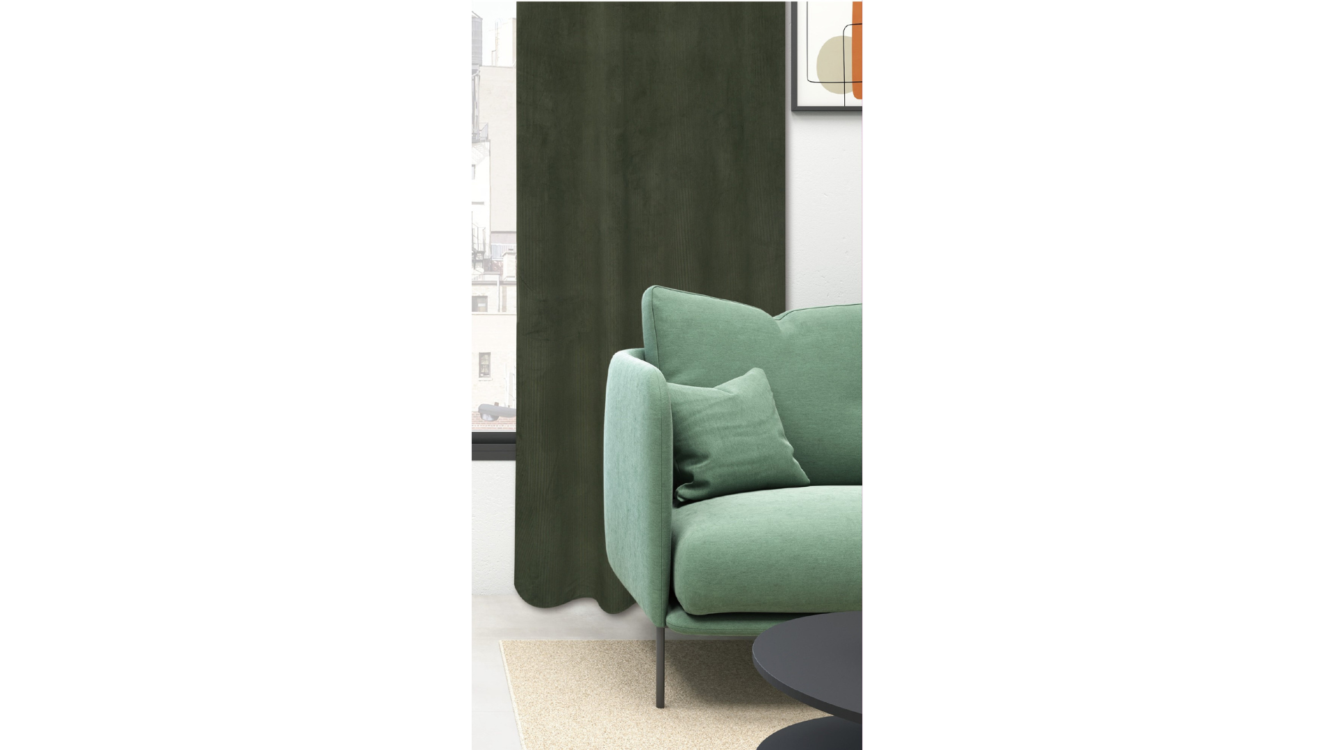 Tenda INSPIRE Forest 1 verde, fettuccia e passanti nascosti 200x280 cm - 6