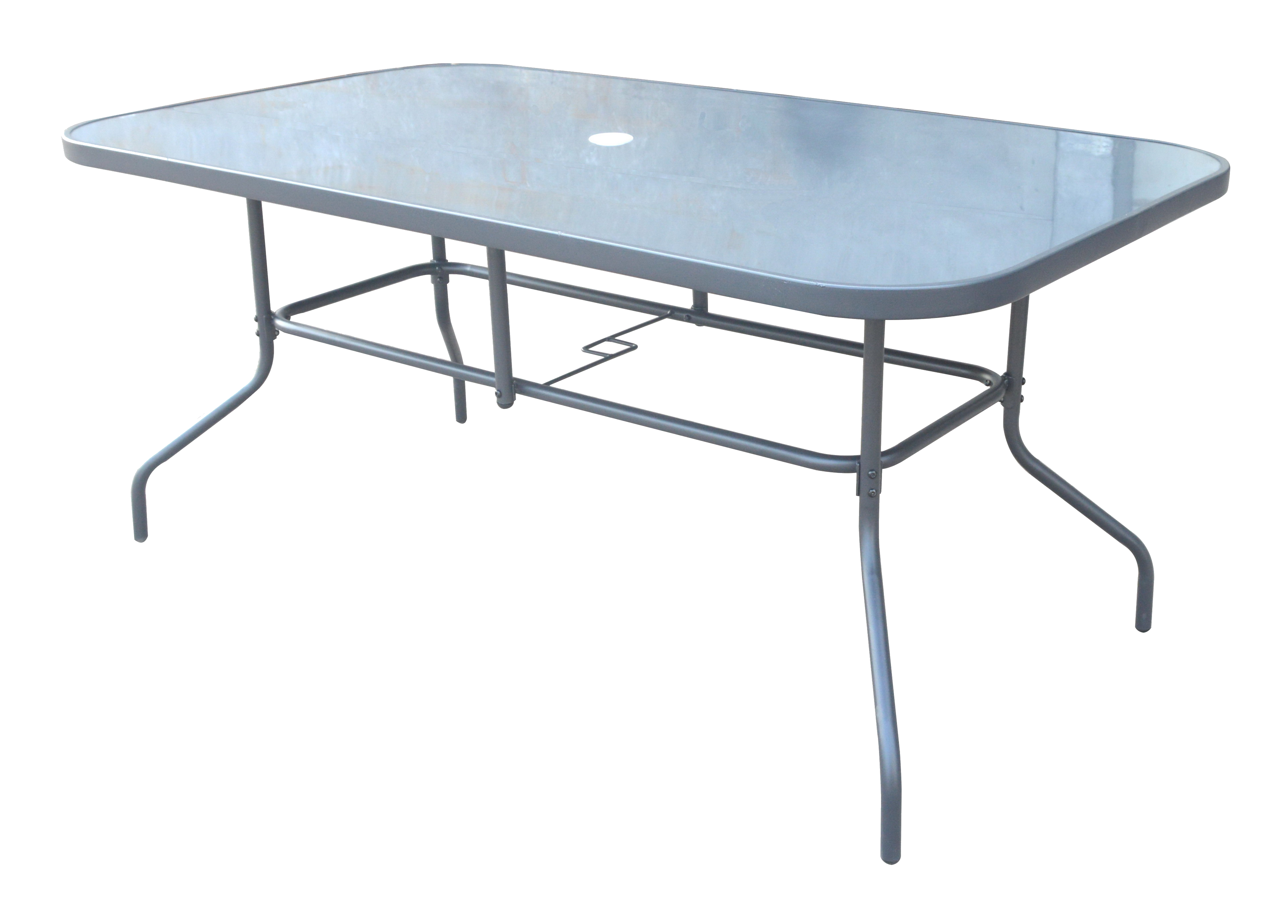 Stół ogrodowy Risari 160x90 cm szklany antracyt Corciano