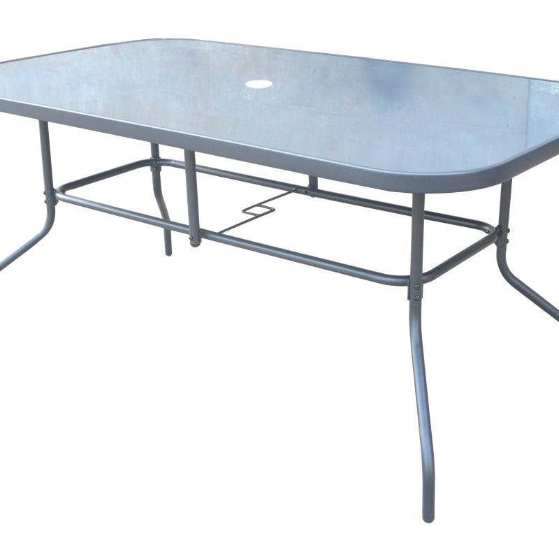 Stół ogrodowy Risari 160x90 cm szklany antracyt Corciano