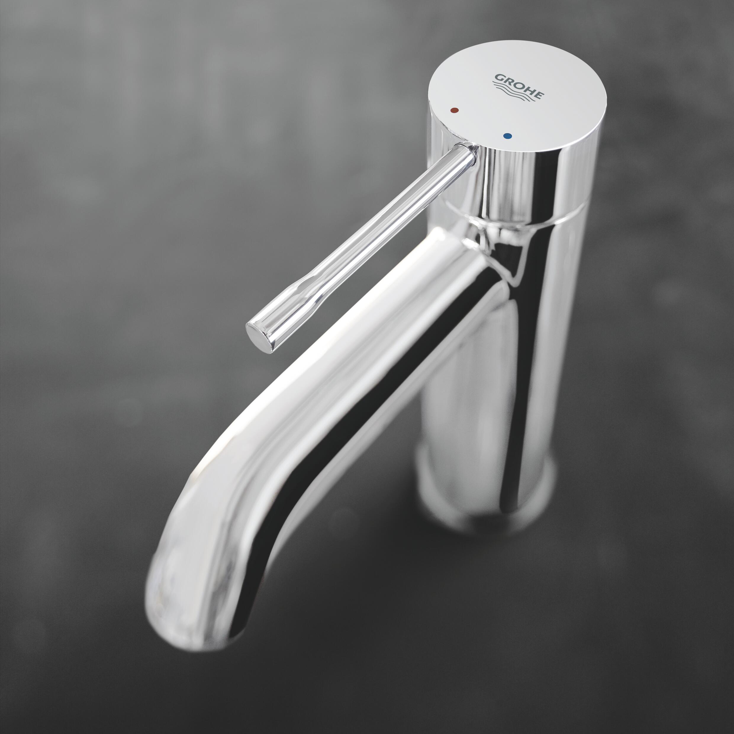 Rubinetto per lavabo a canna media getto laminare cristallino Essence cromo lucido GROHE - 6