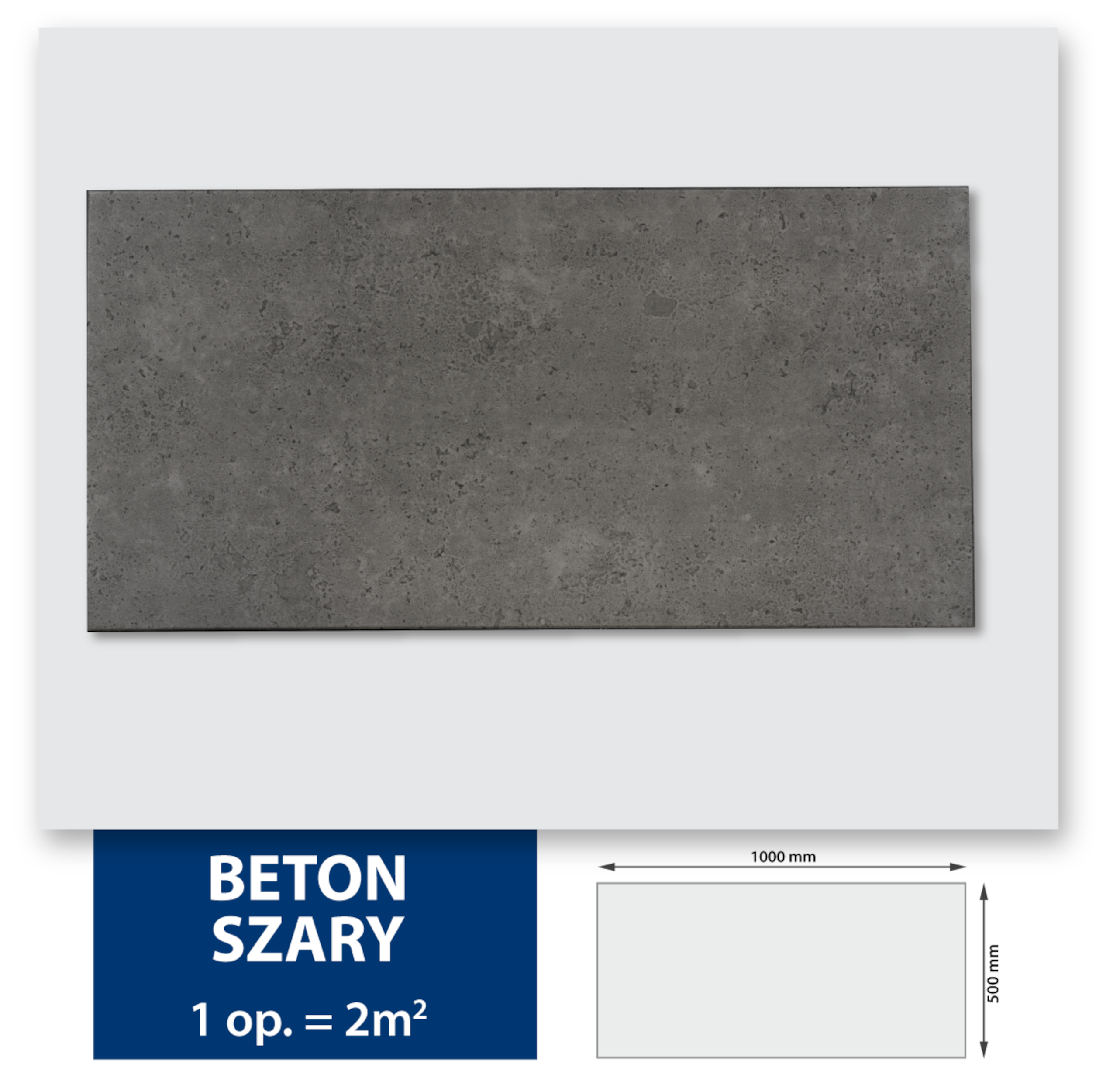 Panel dekoracyjny Beton szary 50 x 100 cm polistyren 4 szt DMS - 5