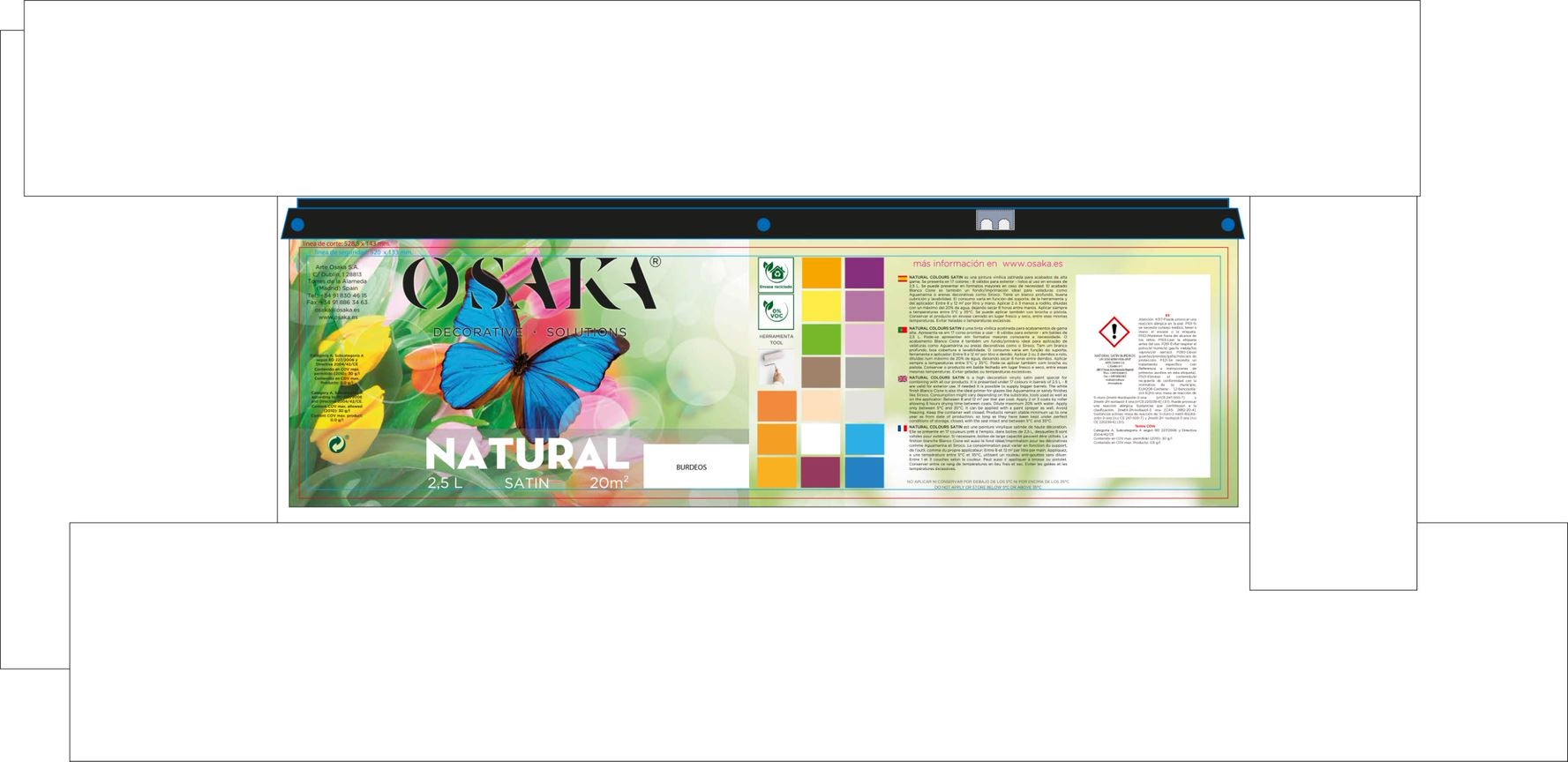 Pintura decorativa OSAKA Satinado burdeos 2,5L - 3