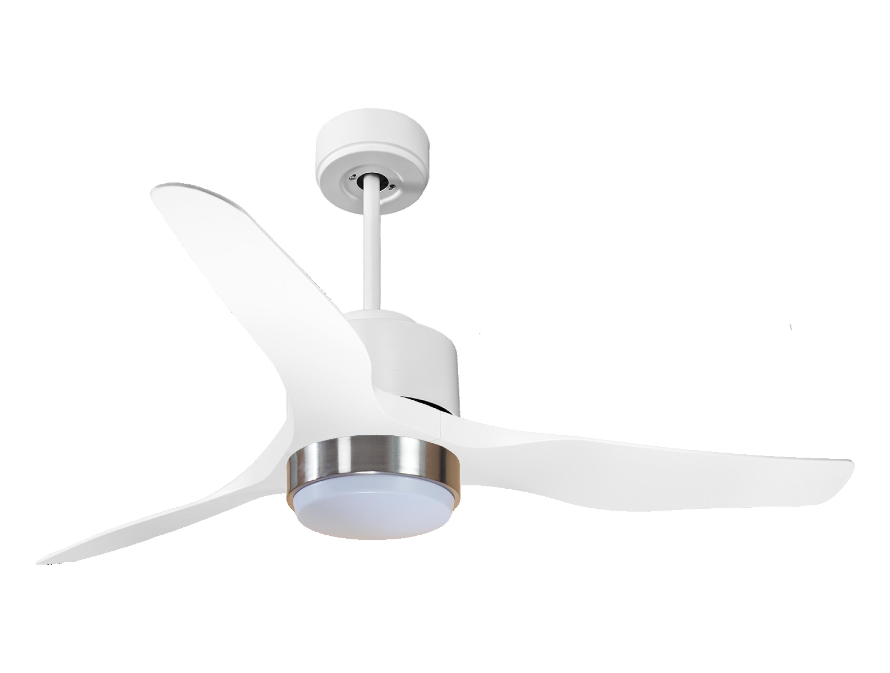 Ventilador de techo con luz motor dc baza d127 02 12 17 purline plata 127 cm