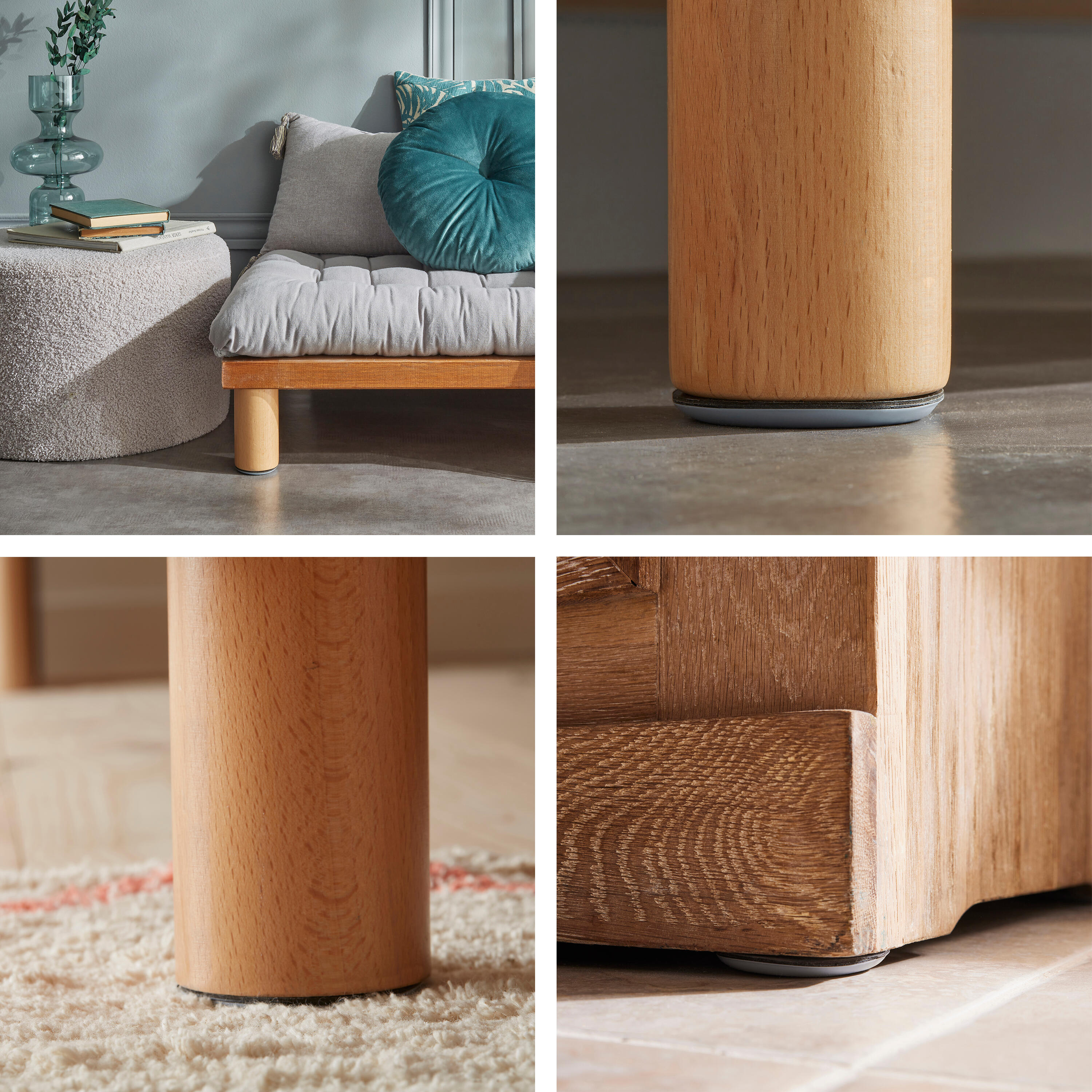 4 patins de pied de meuble en polytétrafluoroéthylène (ptfe teflon) adhésif STAN - 3