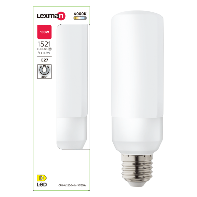 Ampoule led E27, Epi, 1521lm = 100W, blanc neutre, LEXMAN