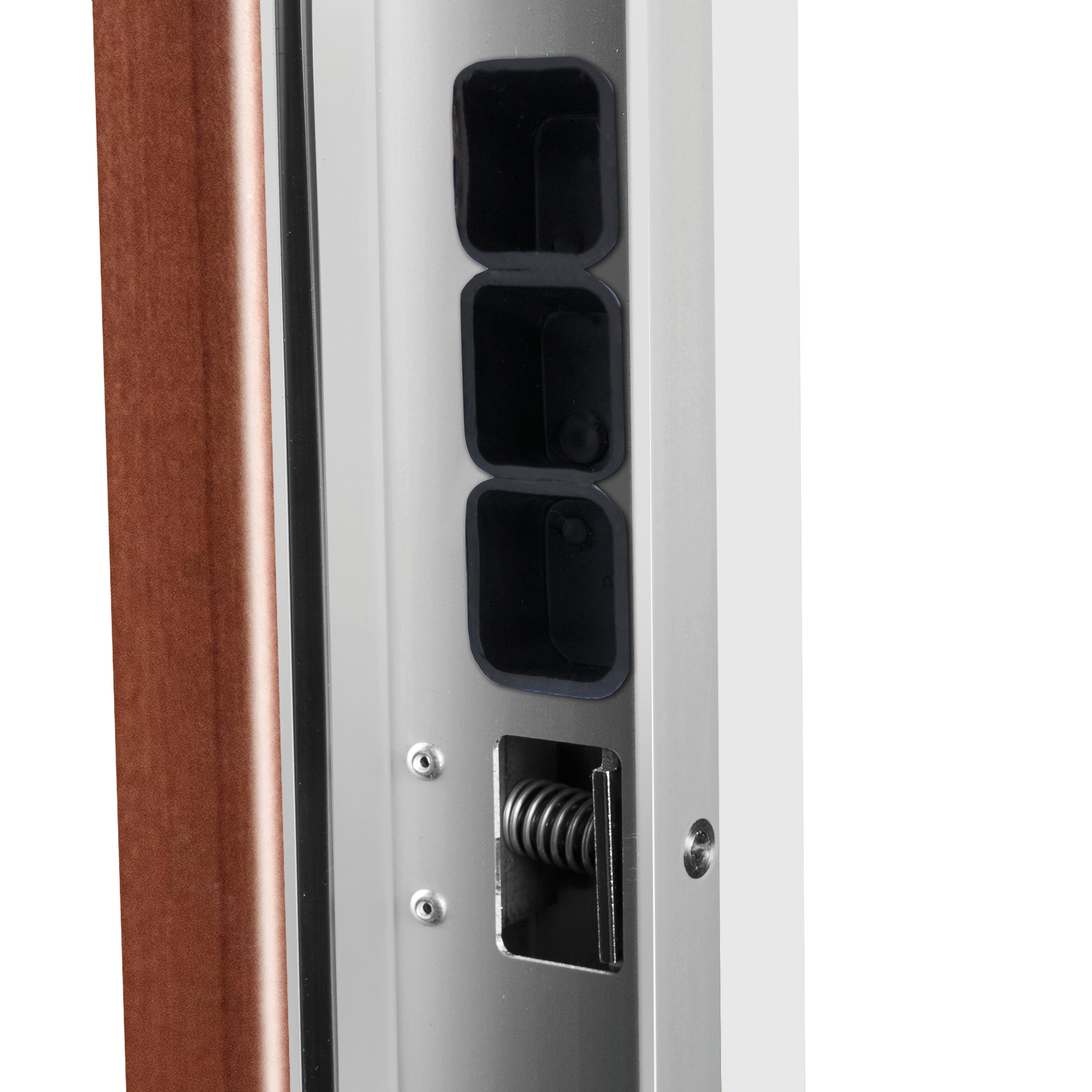 Puerta de entrada acorazada serie Silver 1,0 dos cuadros sapelly / interior liso blanco apertura izquierda 208x90.3cm - 6