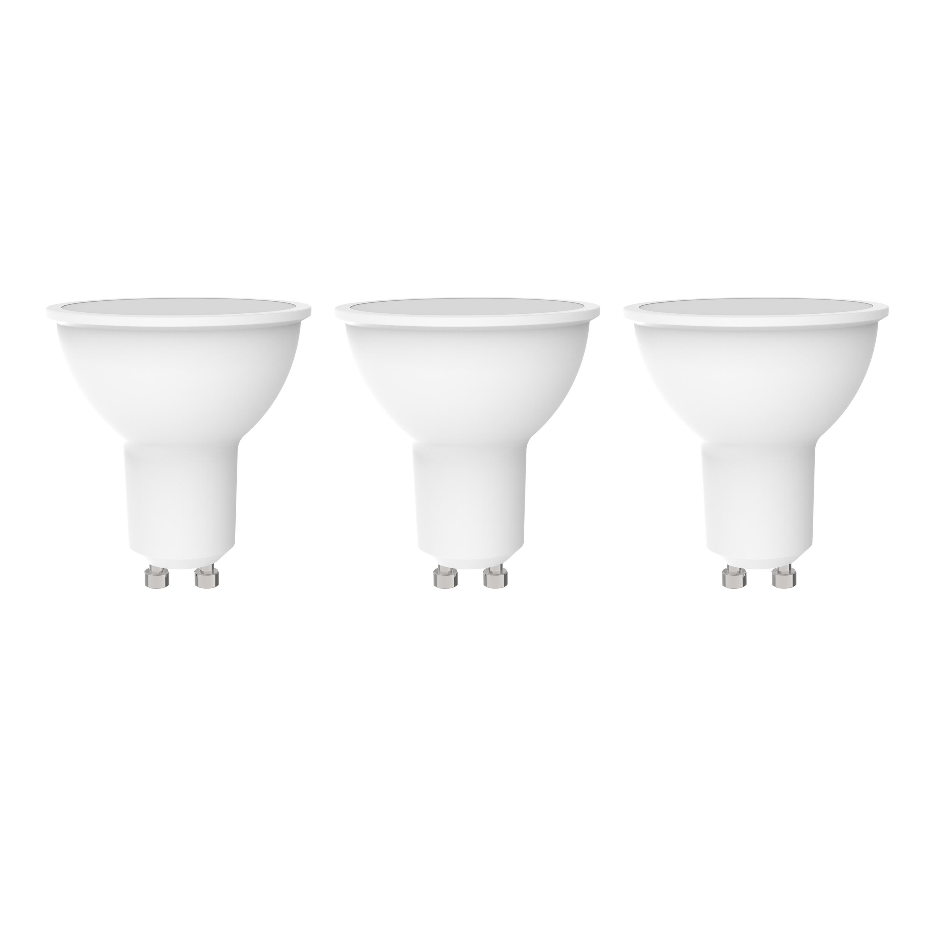 Lot de 3 ampoules led, réflecteur GU10, 100°, 670lm = 65W, blanc chaud, LEXMAN - 2