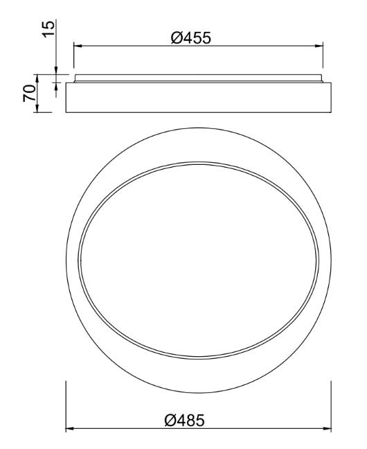 Plafón led zeta 24w oro/negro color luz regulable con mando