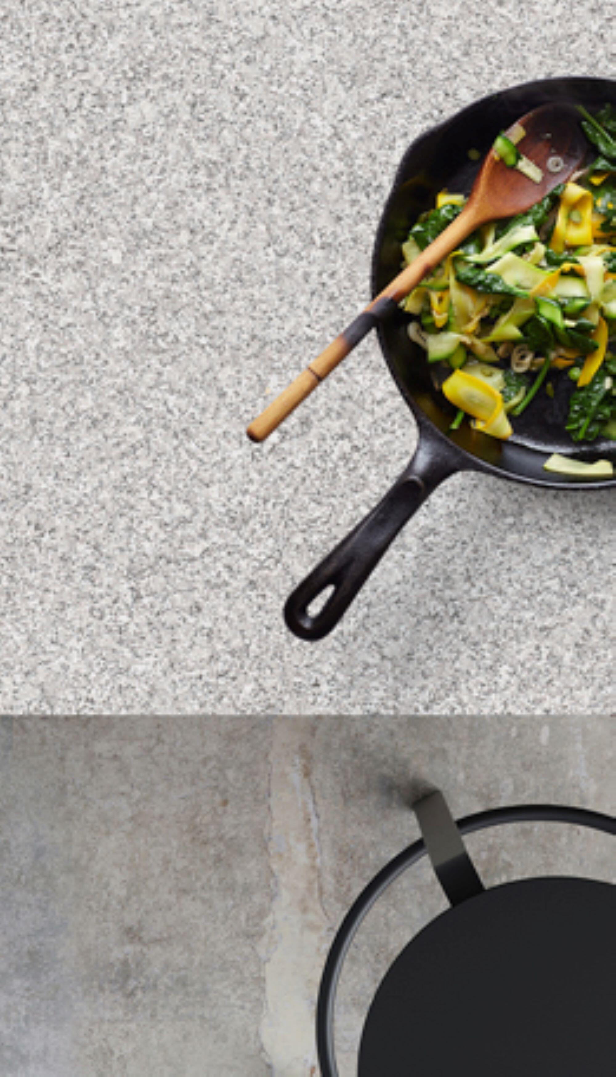 Tampo de bancada de cozinha aglomerado aspeto granito perfil recto cinza 240x63 cm 3 mm Finsa Gala - 10