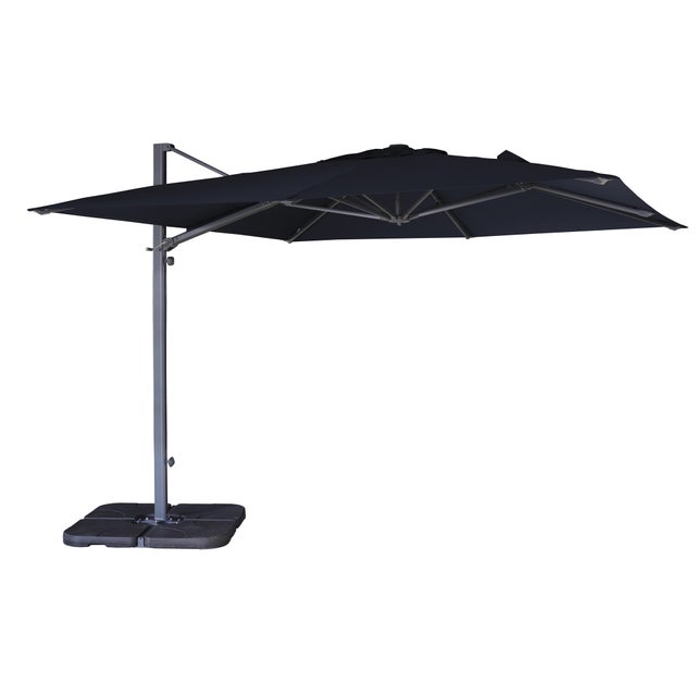 Parasol déporté BELVEO gris carré, 3 x 3 m