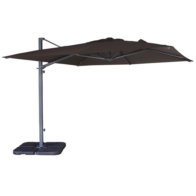 Parasol déporté BELVEO taupe carré, 3 x 3 m