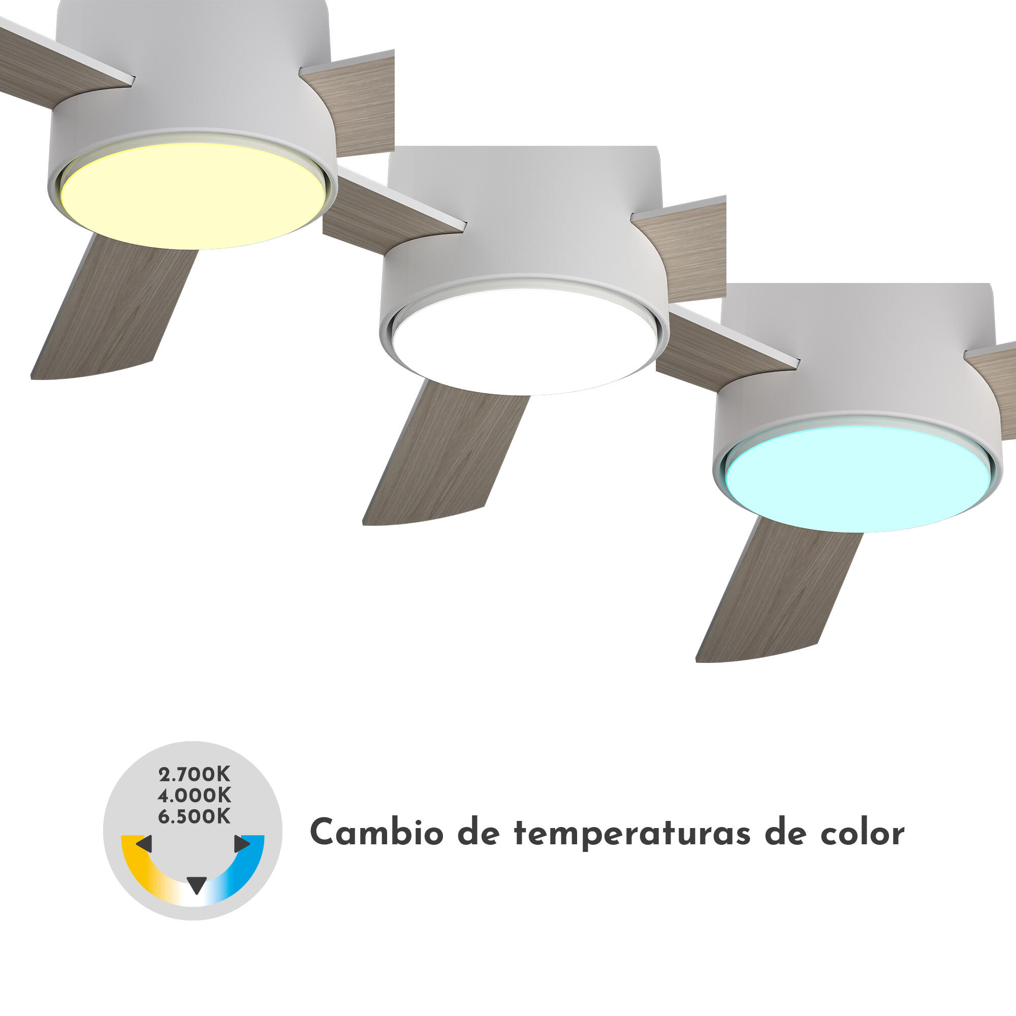 Ventilador de techo con luz silencioso DC Arte Confort Espe blanco 122 cm - 4