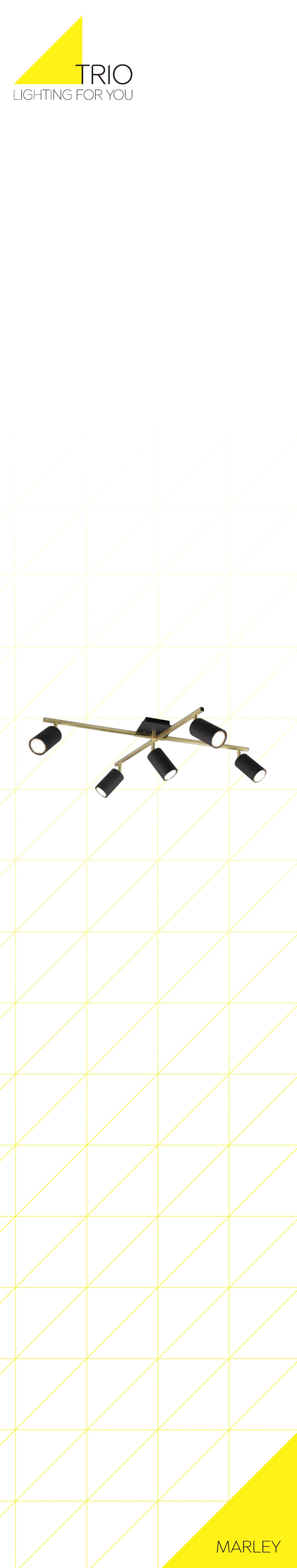 Candeeiro de teto MARLEY 5 LÂMPADAS GU10 35W PRETO/DOURADO - 8