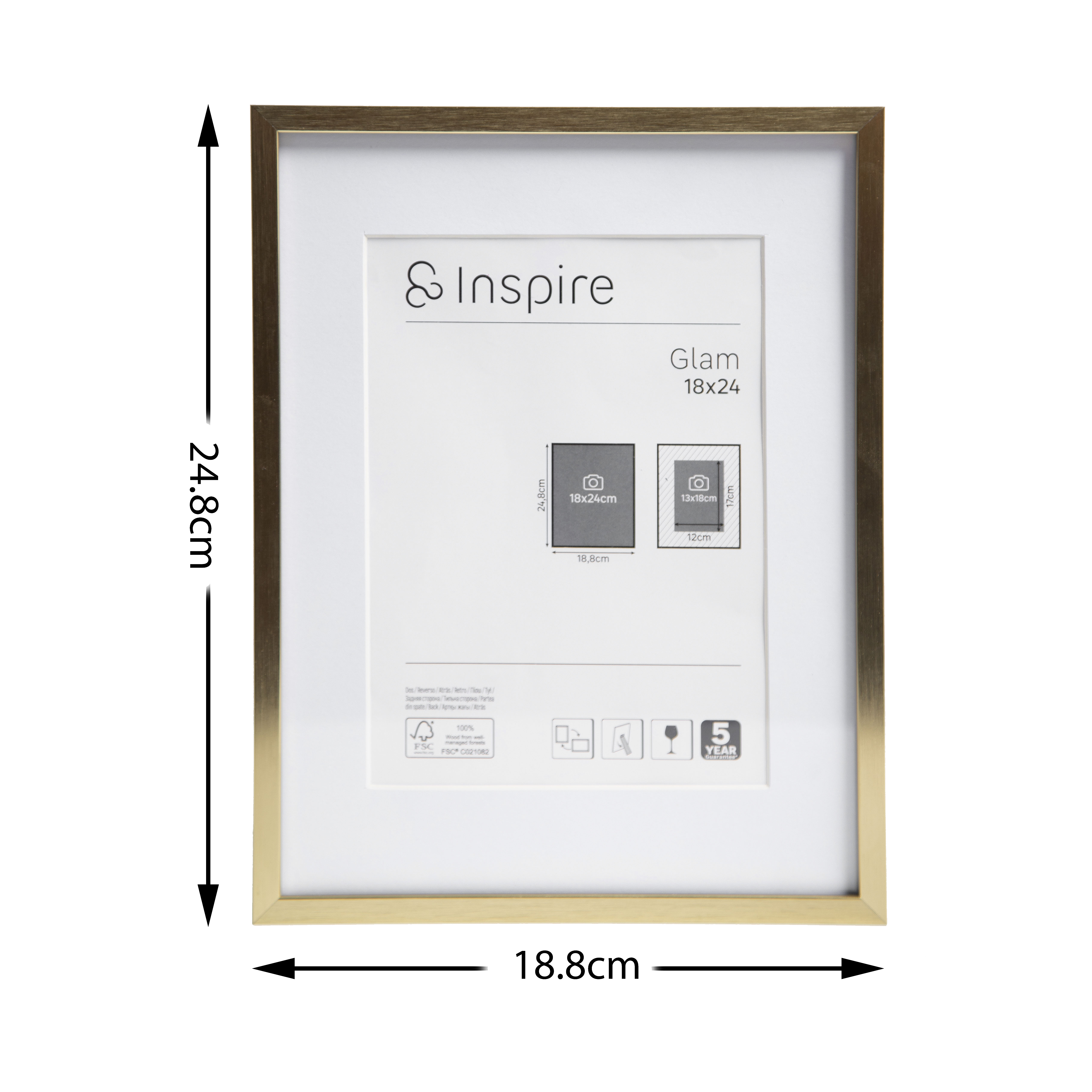 Marco con Passepartout Glam Brass oro INSPIRE 18x24cm - 3