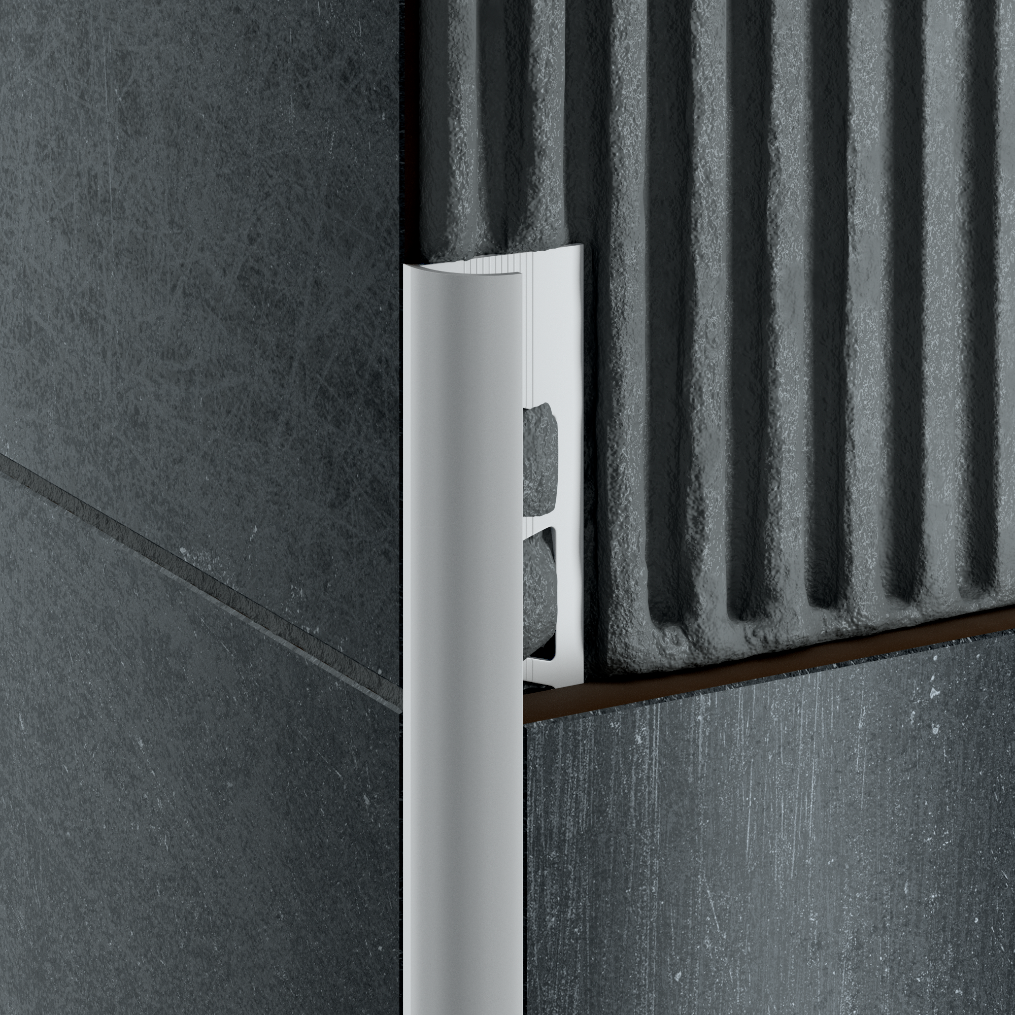 Profil do glazury zewnętrzny półokrągły aluminium 8 mm / 2.5 m Srebrny Standers - 7