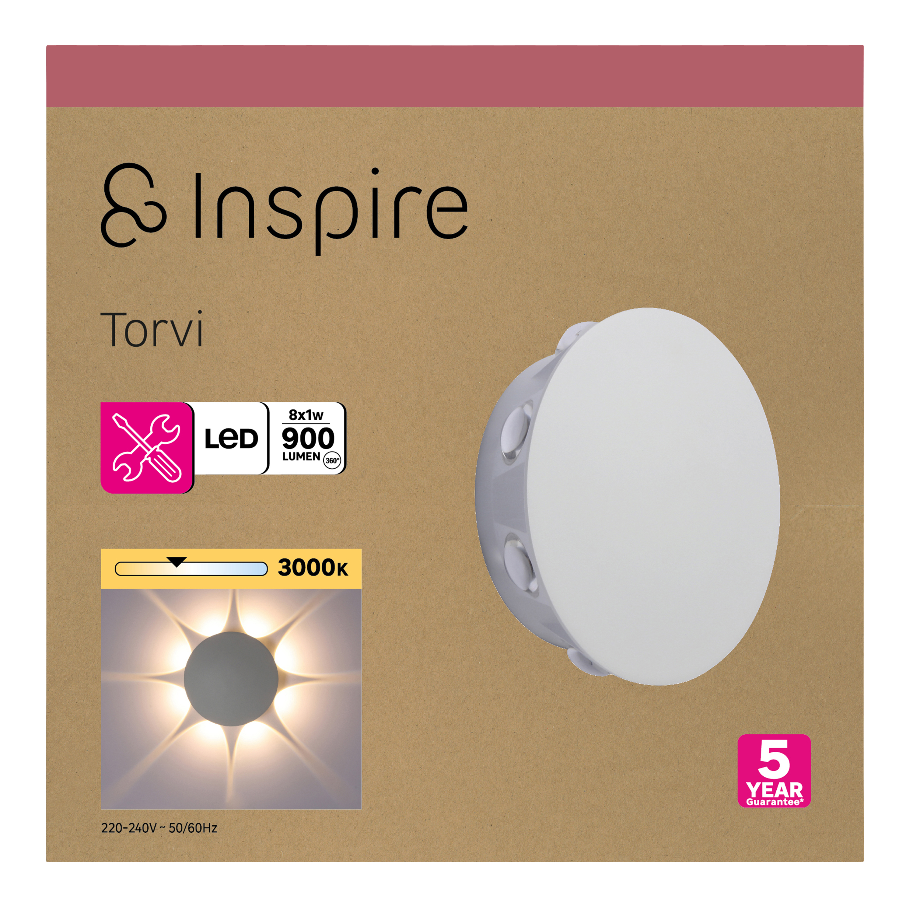 Aplique INSPIRE Torvi blanco LED blanco neutro - 6