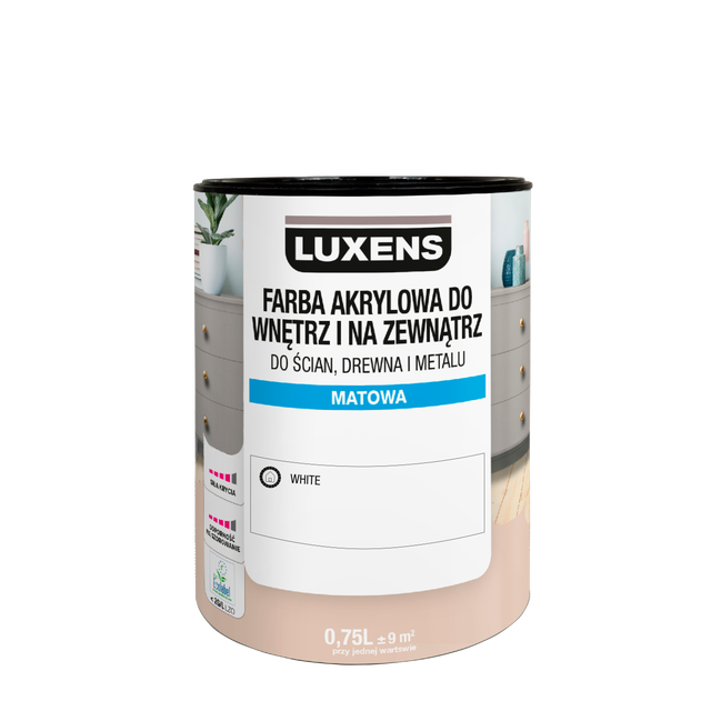 Emalia akrylowa 0.75 l White Matowa Luxens