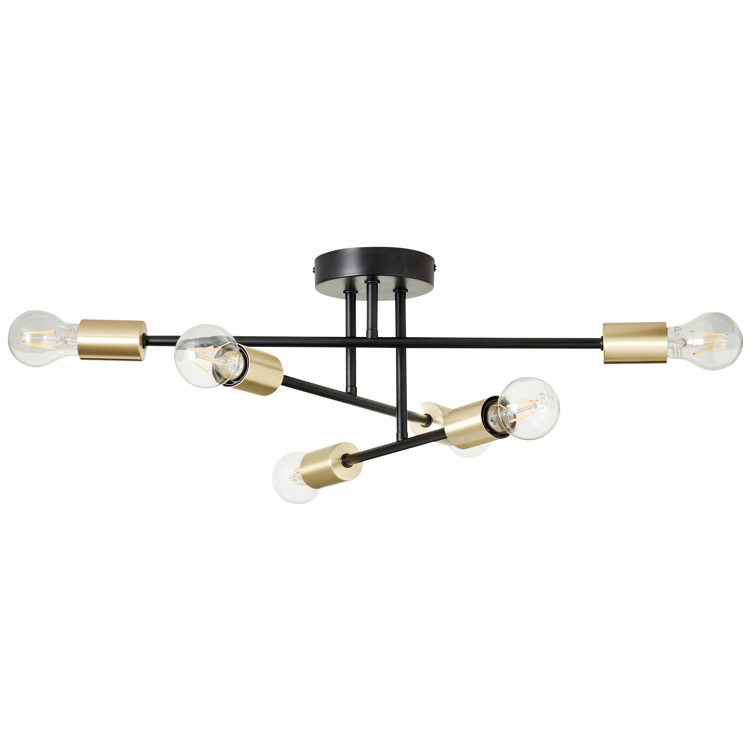 Lampa sufitowa Lina czarno-złota 6 x E27 Inspire - 2