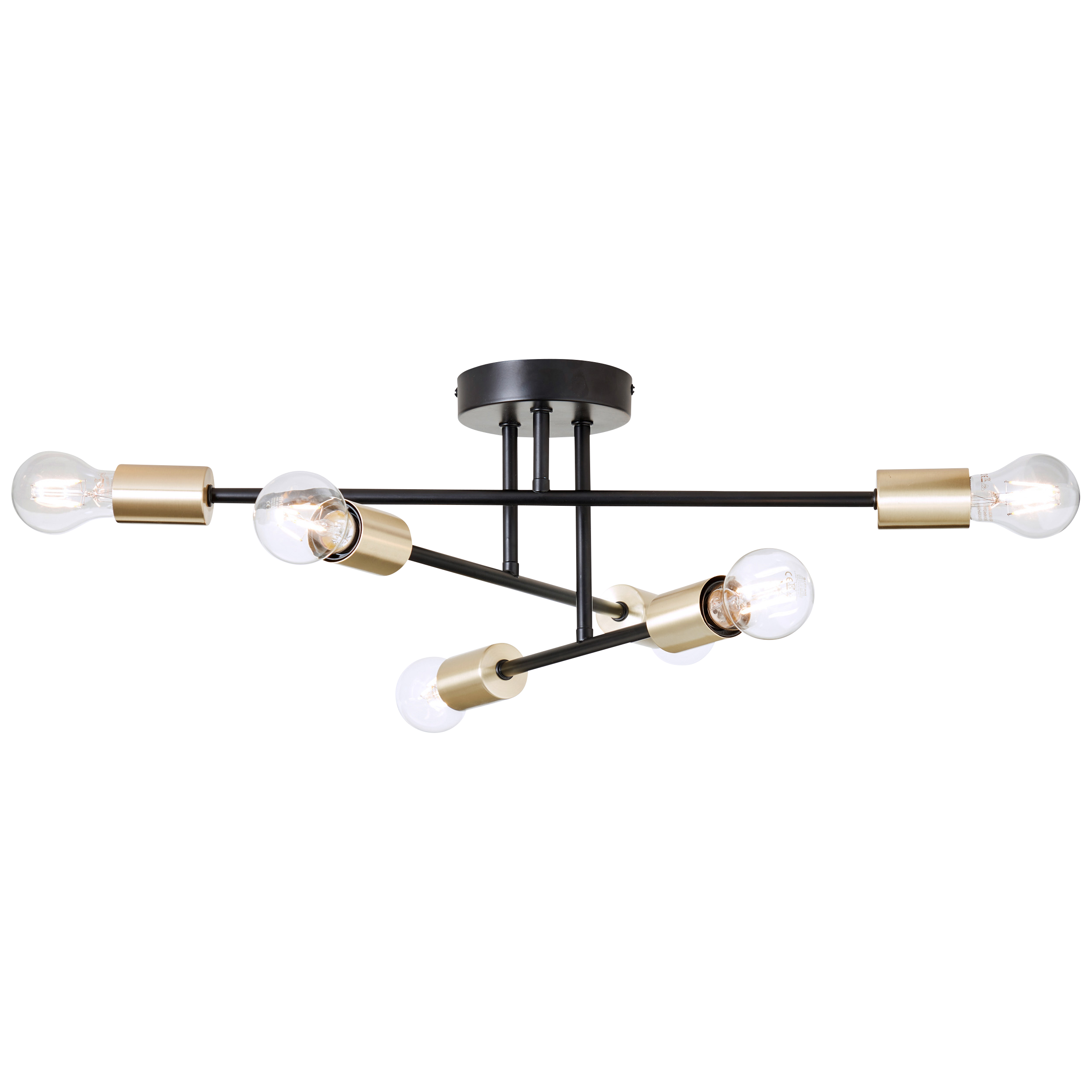 Lampa sufitowa Lina czarno-złota 6 x E27 Inspire - 12