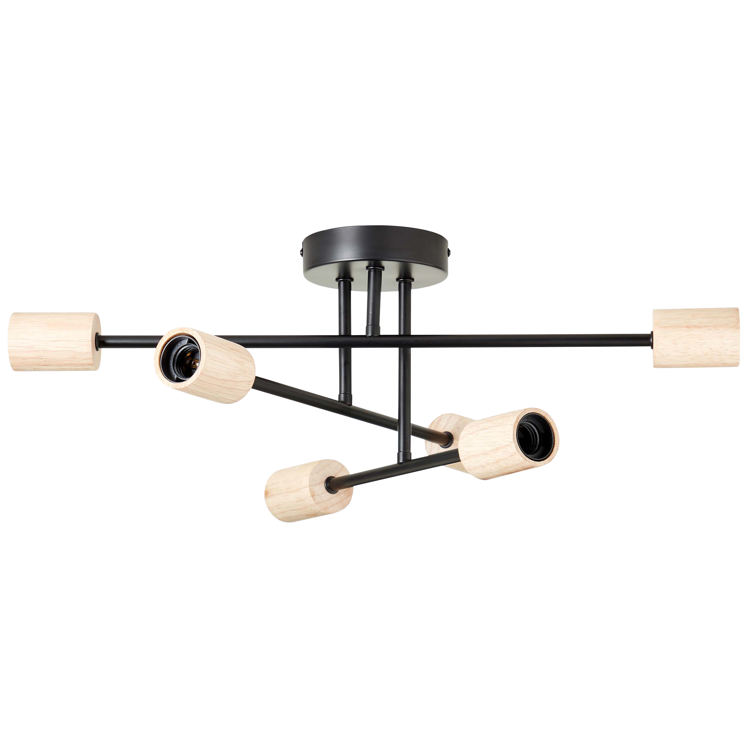 Lampa sufitowa Lina czarna bambus 6 x E27 Inspire - 16