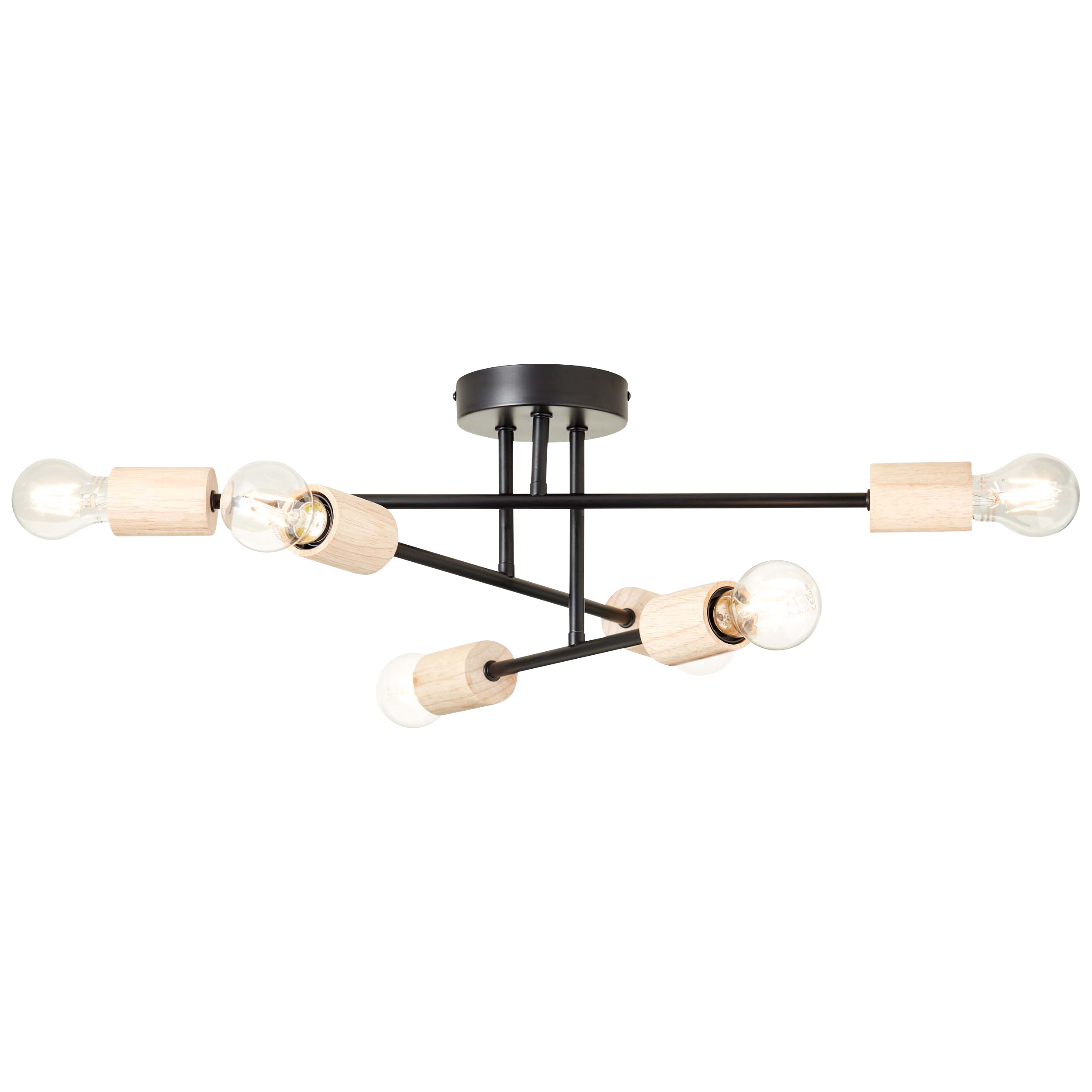 Lampa sufitowa Lina czarna bambus 6 x E27 Inspire - 15