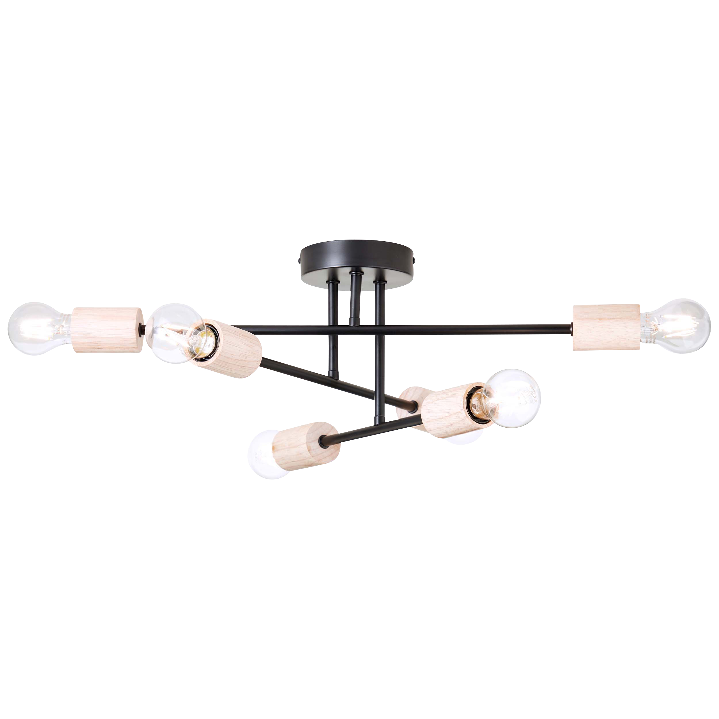 Lampa sufitowa Lina czarna bambus 6 x E27 Inspire - 14