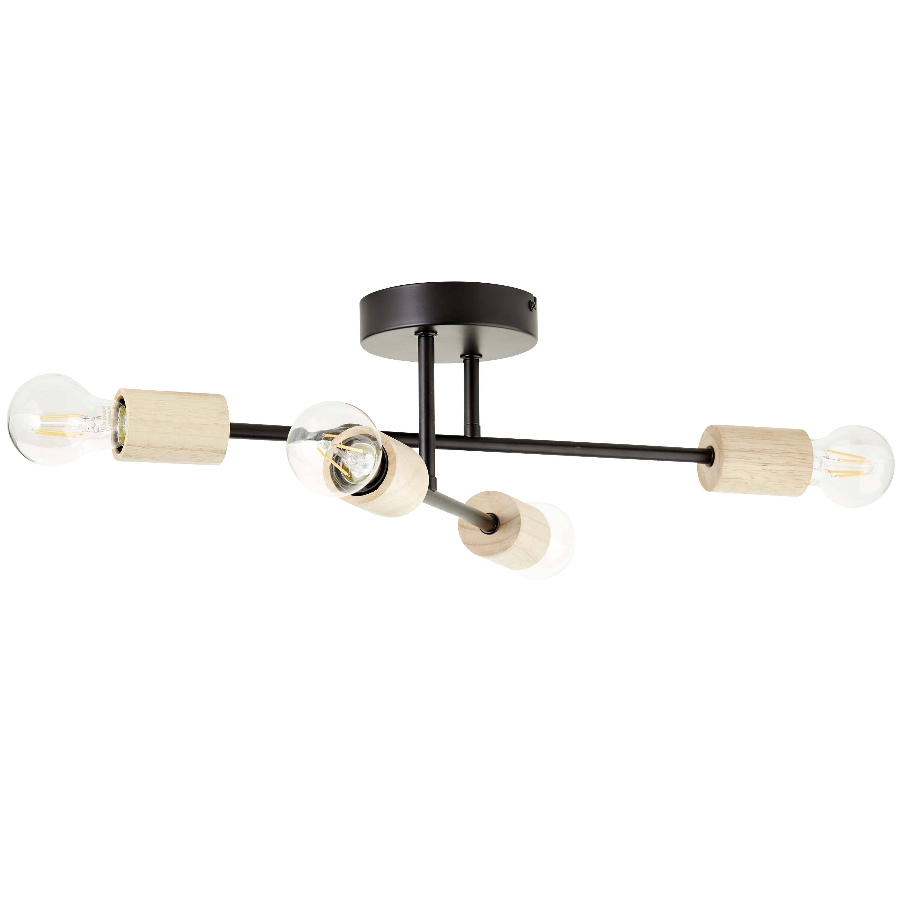 Lampa sufitowa Lina czarna bambus 4 x E27 Inspire - 2