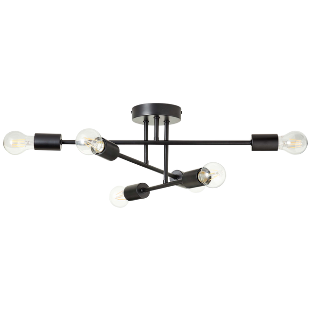 Lampa sufitowa Lina czarna 6 x E27 Inspire