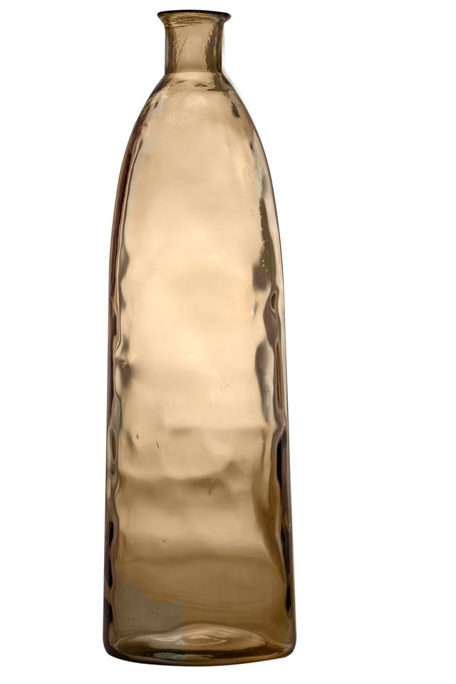 Vase bouteille en verre fumé noir D10.5cm H17cm