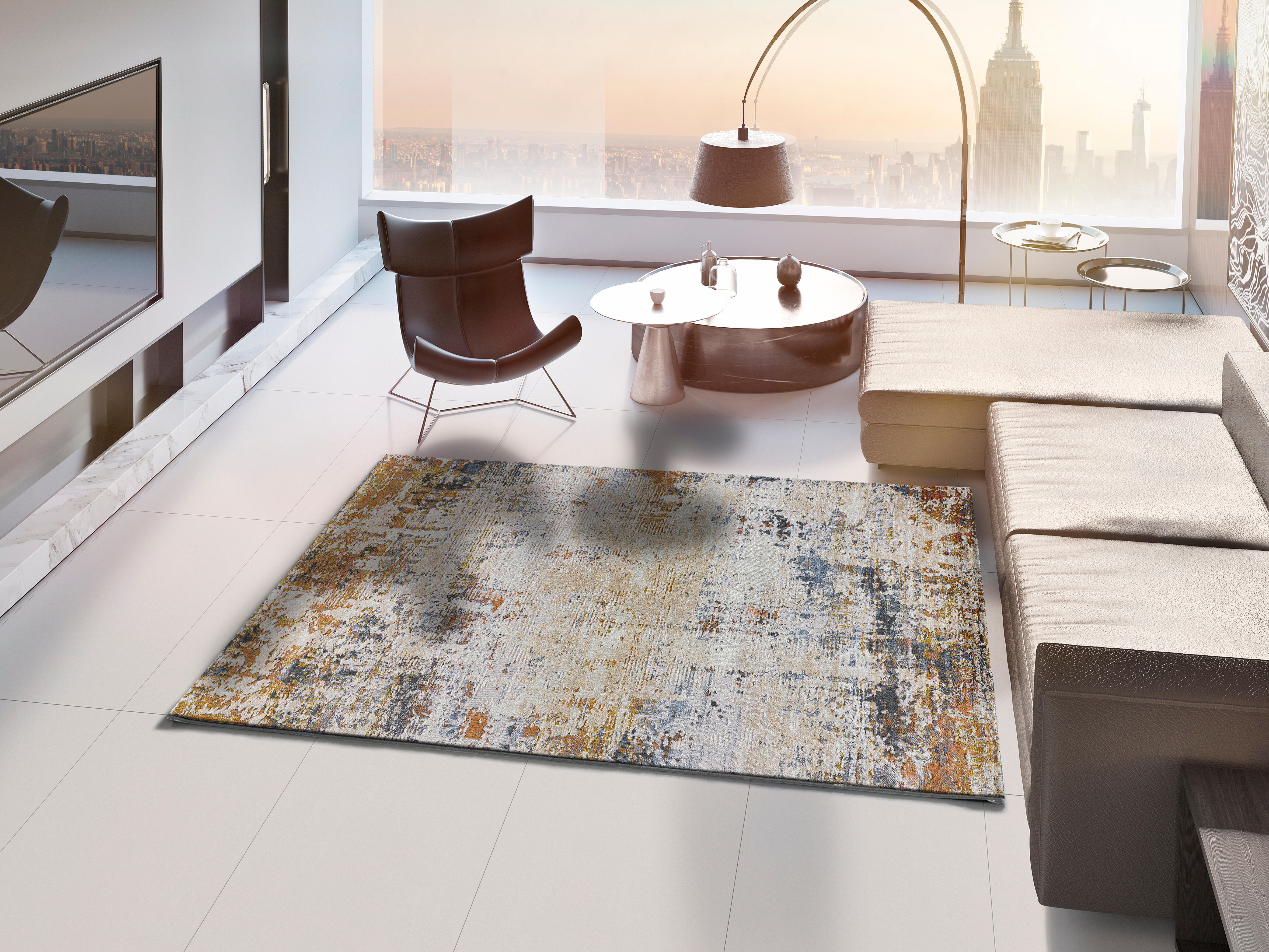 Tapete abstrato Amsterdam 154x230cm multicor Inspire - 2