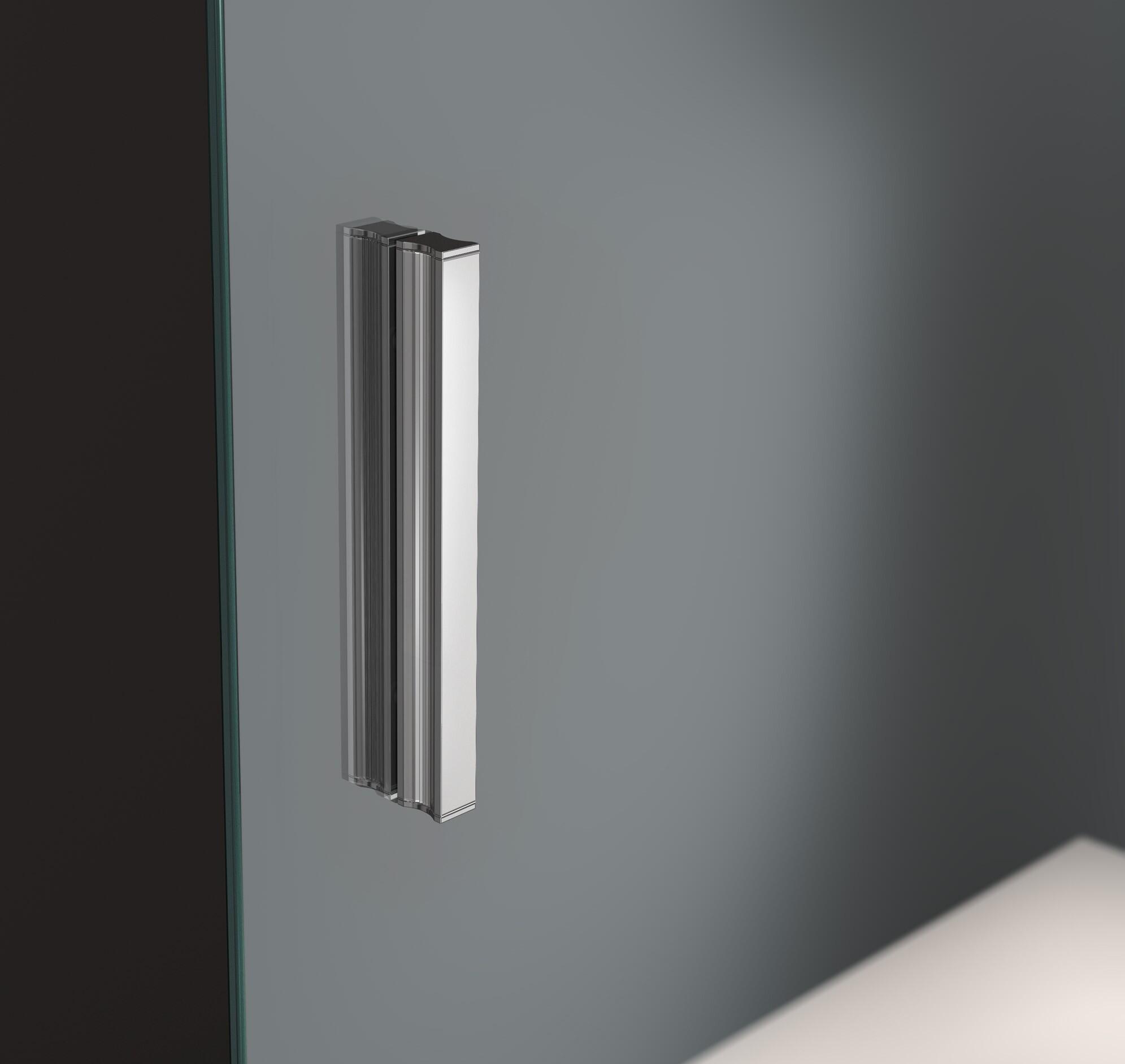 Mampara de ducha corredera 1 hoja fija + 1 puerta corredera Urban. Perfil aluminio cromo. Ancho adaptable (159-161)x200 cm Cristal templado de seguridad transparente 6mm. Cierre de sobreponer. Sin guía inferior Vanguard - 8
