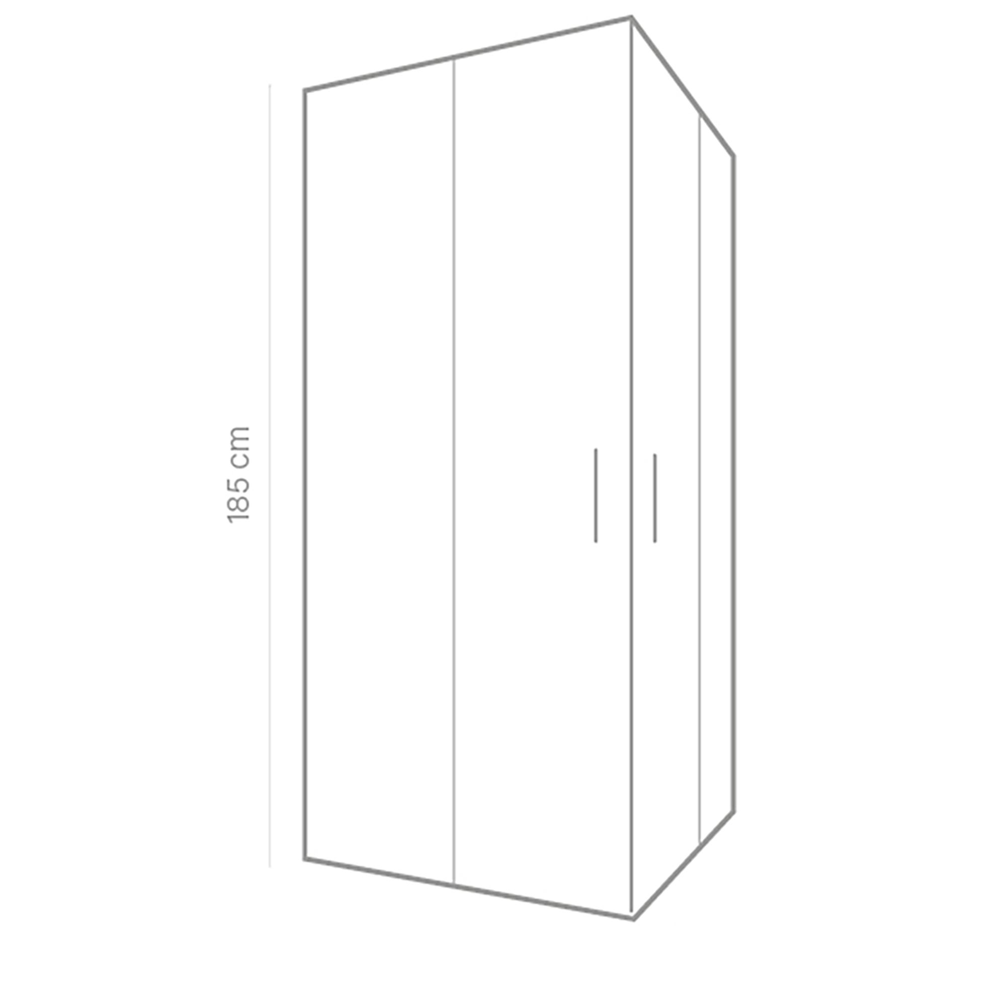 Mampara de ducha corredera en esquina rectangular Oca perfil aluminio cromo (68.5-70)x(88.5-90)x185 cm 5 mm  - 5