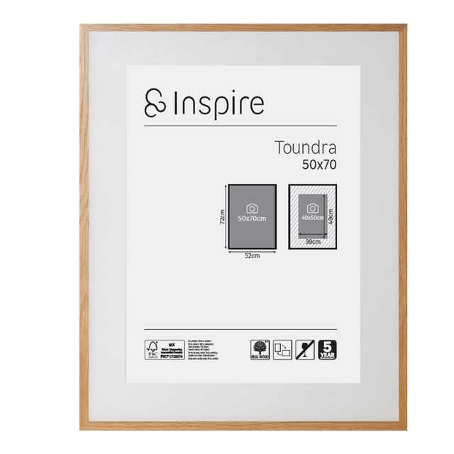 Marco con Passepartout Toundra natural INSPIRE 50x70cm