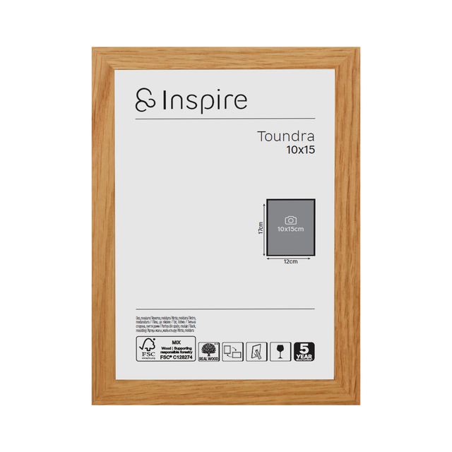 Cadre Toundra, H.15 x l.10 cm, bois naturel, INSPIRE