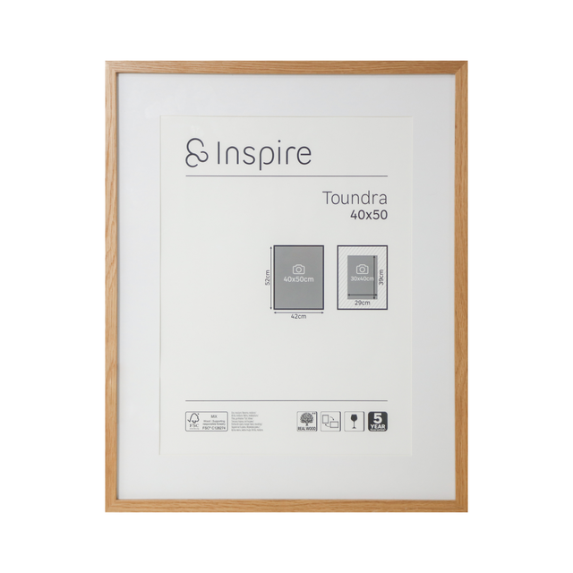 Cadre Toundra, 40 x 50 cm, bois naturel, INSPIRE