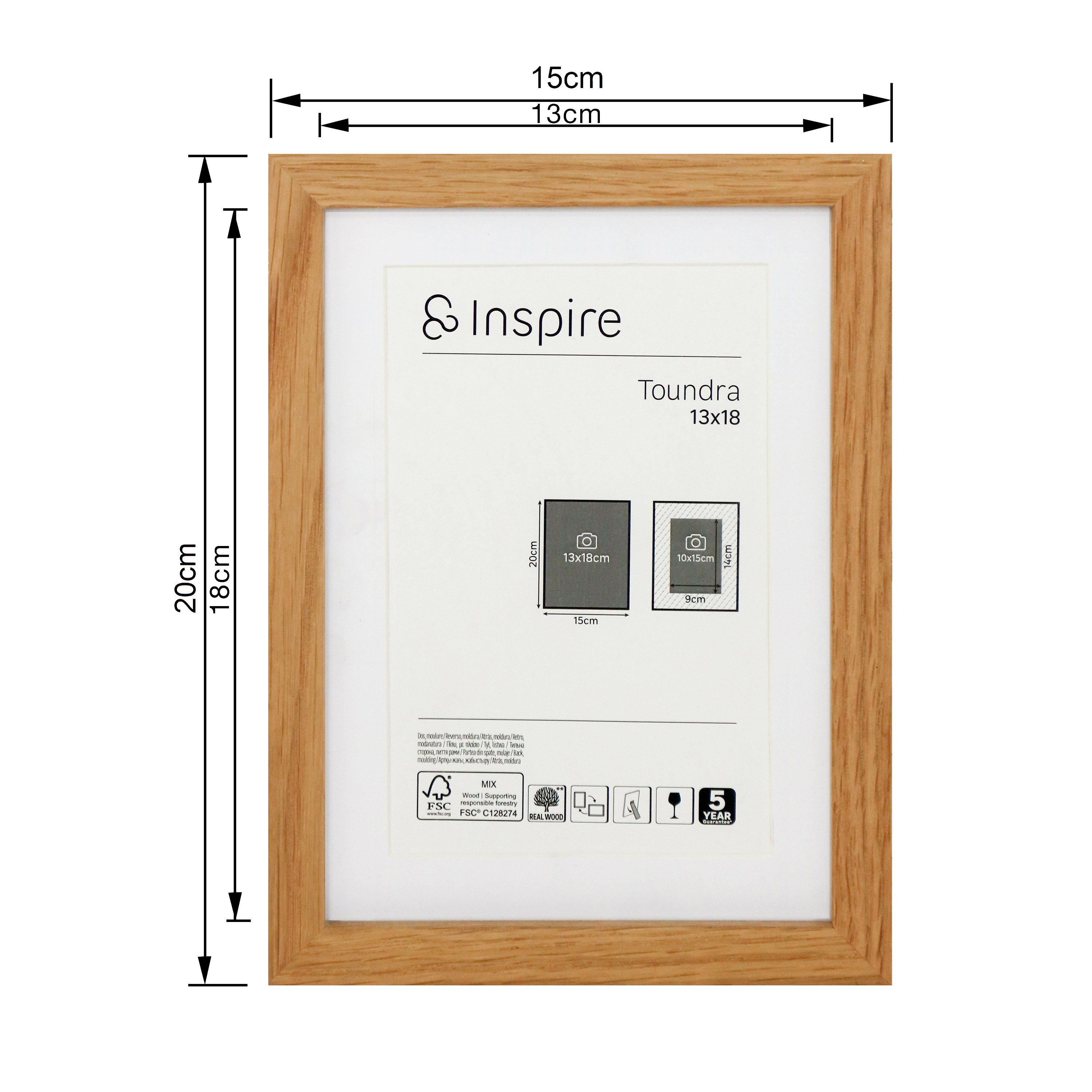 Cadre Toundra, 13 x 18 cm, bois naturel, INSPIRE - 4