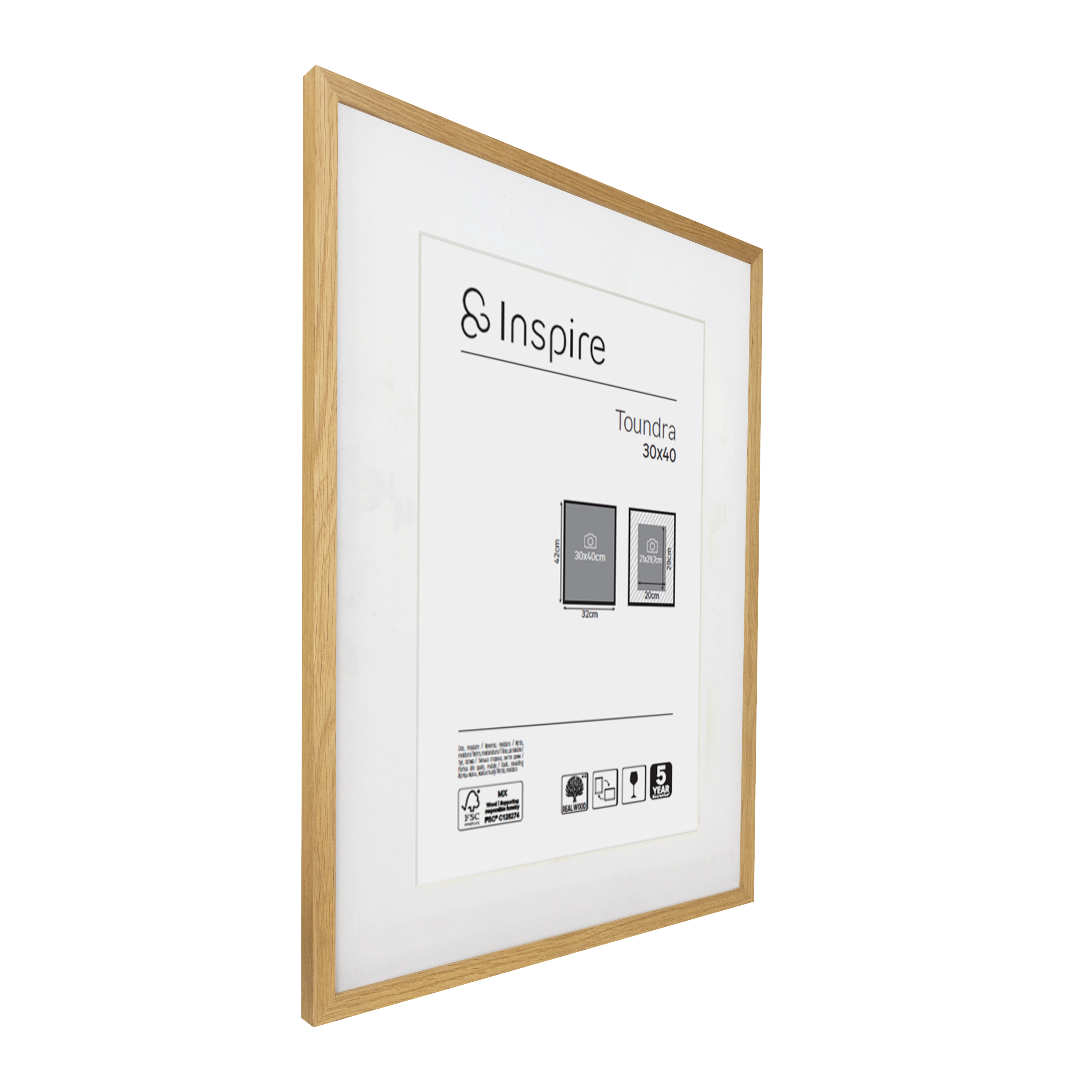 Cornice In Legno Stoccolma 30x30 Cm Con Passepartout - Bianca, Design Moderno - Foto 2