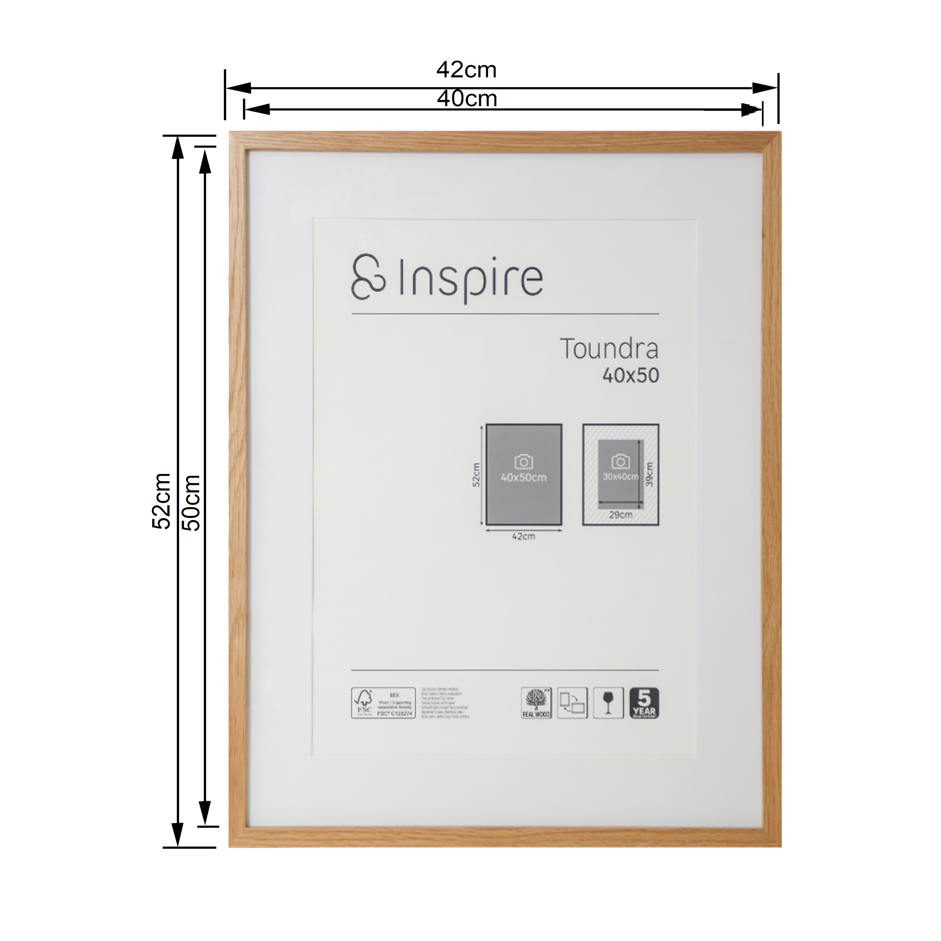 Cadre Toundra, 40 x 50 cm, bois naturel, INSPIRE - 4