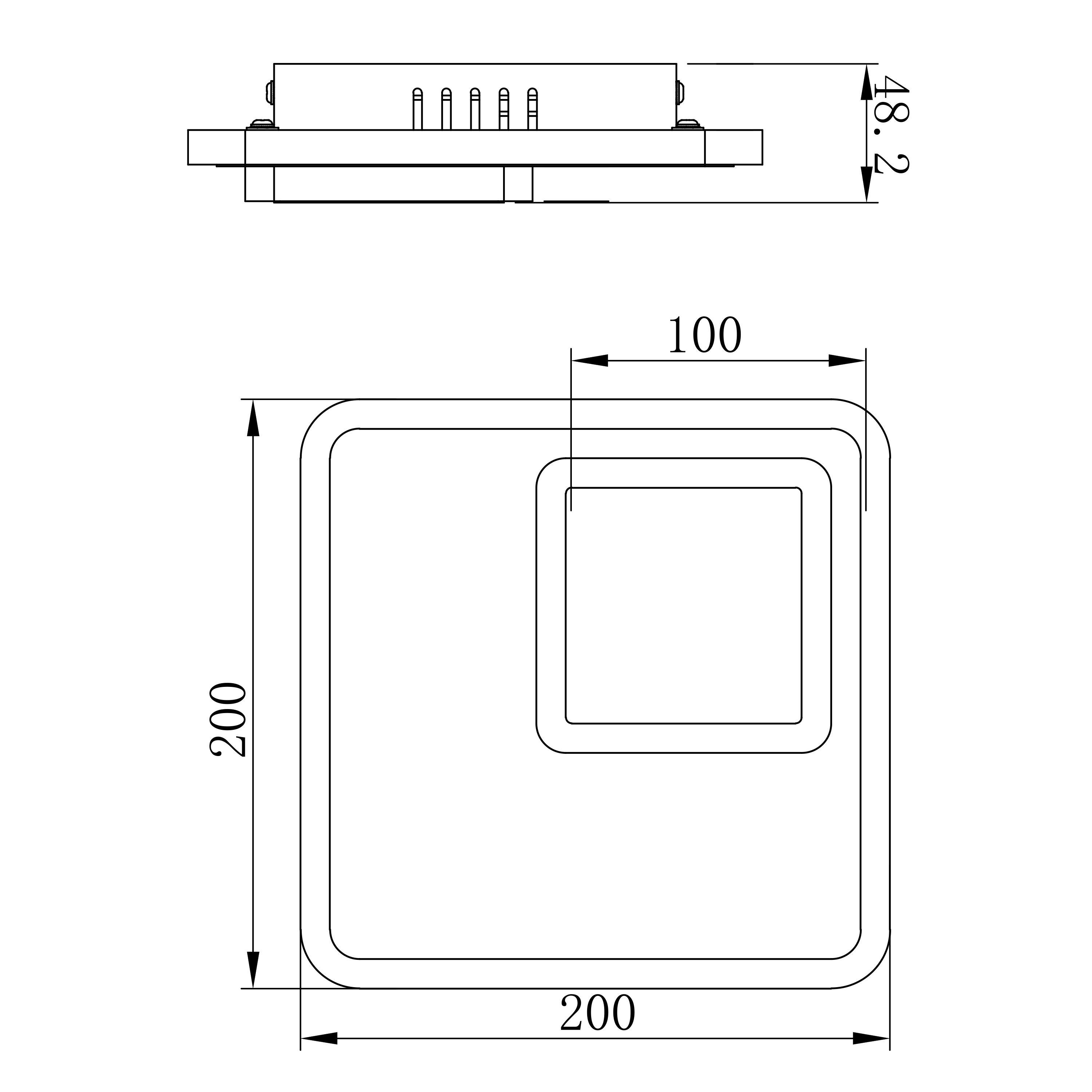 Applique carrée métal blanc LED 1150Lm INSPIRE Kenshi - 3