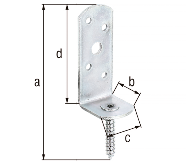 Equerre passivée forme L pour panneaux bois H.115 x P.31.5mm - 2