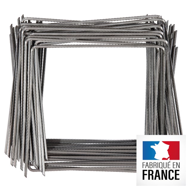 100 supports à piquer acier gris / argent, longueur 0.2 m FLANDRIA